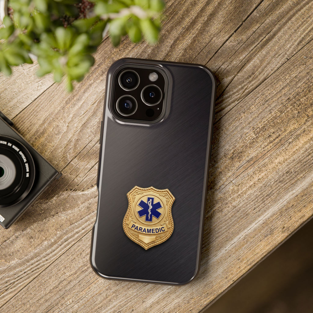 Gold Paramedic Badge Phone Case — Magnetic Wireless Charging Cover