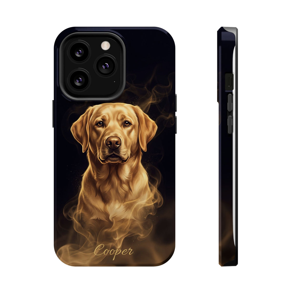 Personalized Gold Smoke Labrador Phone Case — Tough Magnetic Case with Wireless Charging
