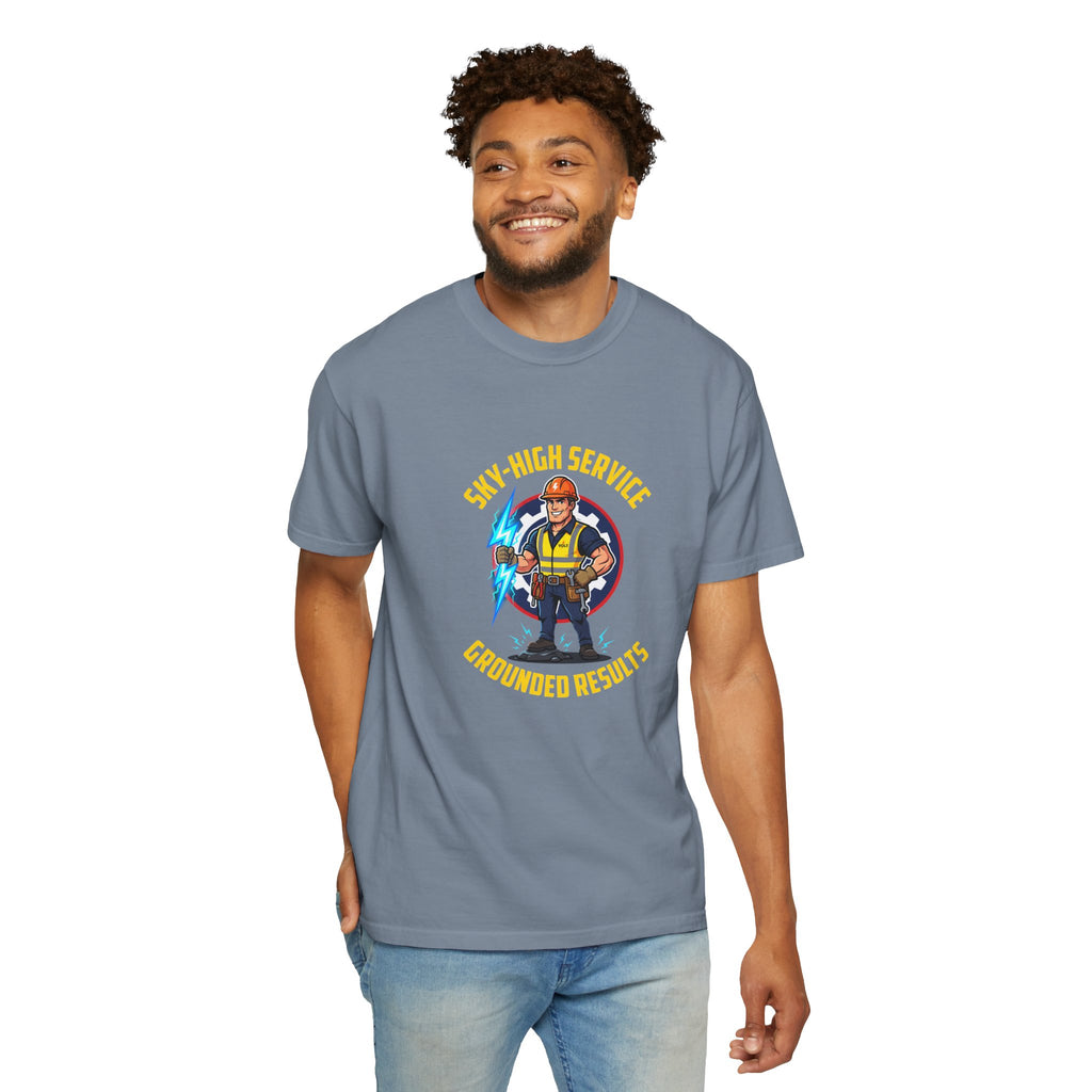 Sky-High Service Grounded Results Electrician T-Shirt
