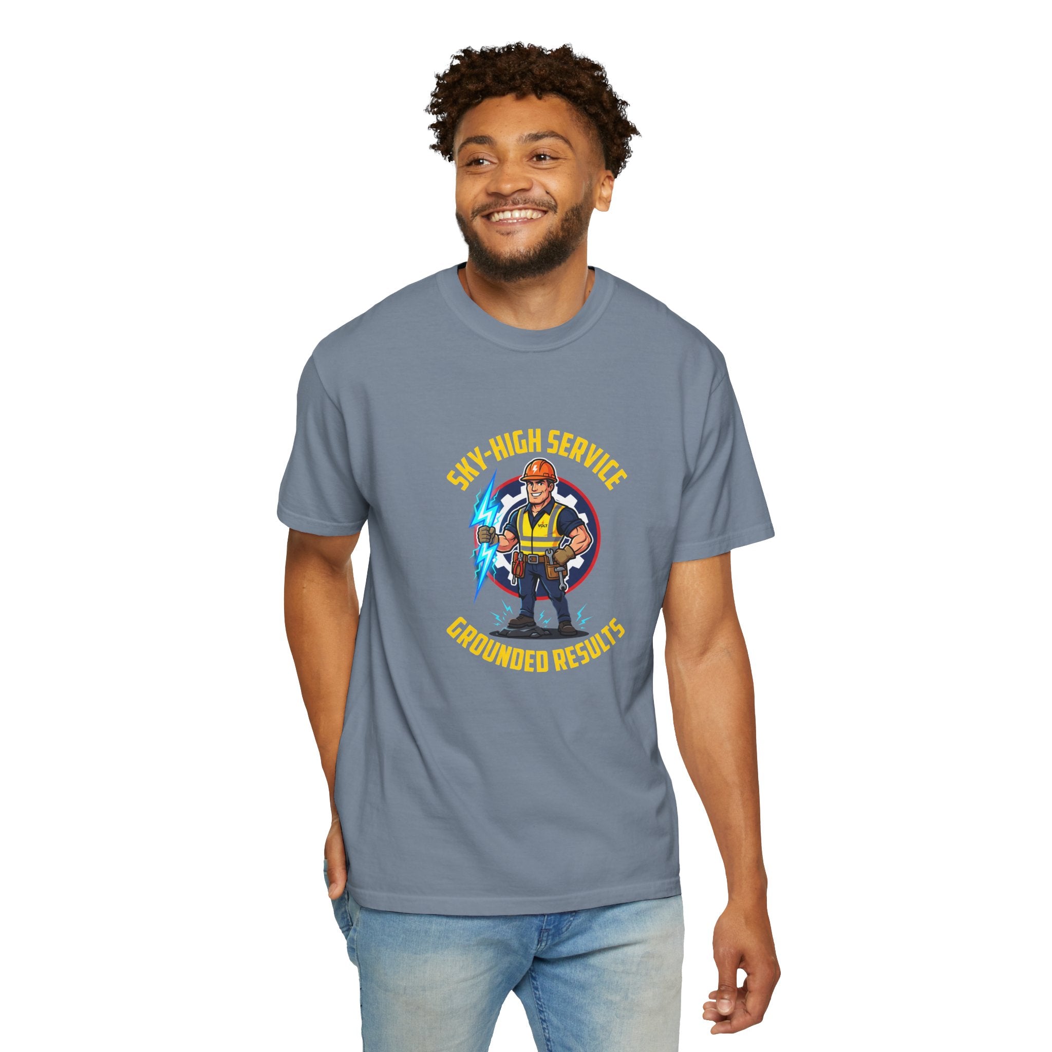 Sky-High Service Grounded Results Electrician T-Shirt