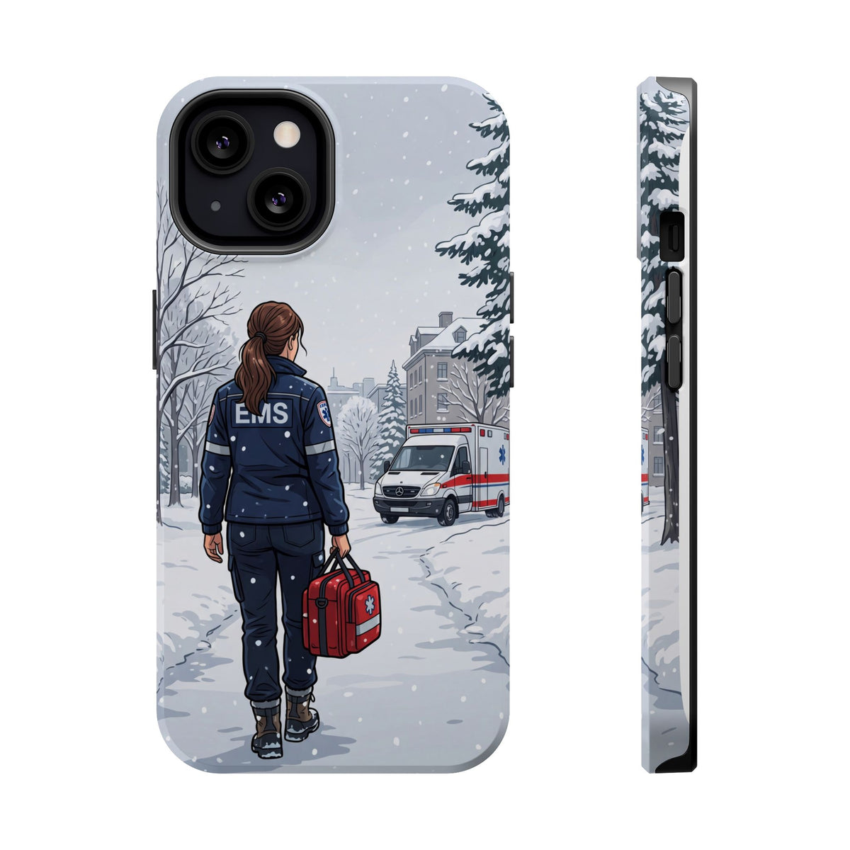 Paramedic/EMT Winter Phone Case — Magnetic Wireless Charging Cover
