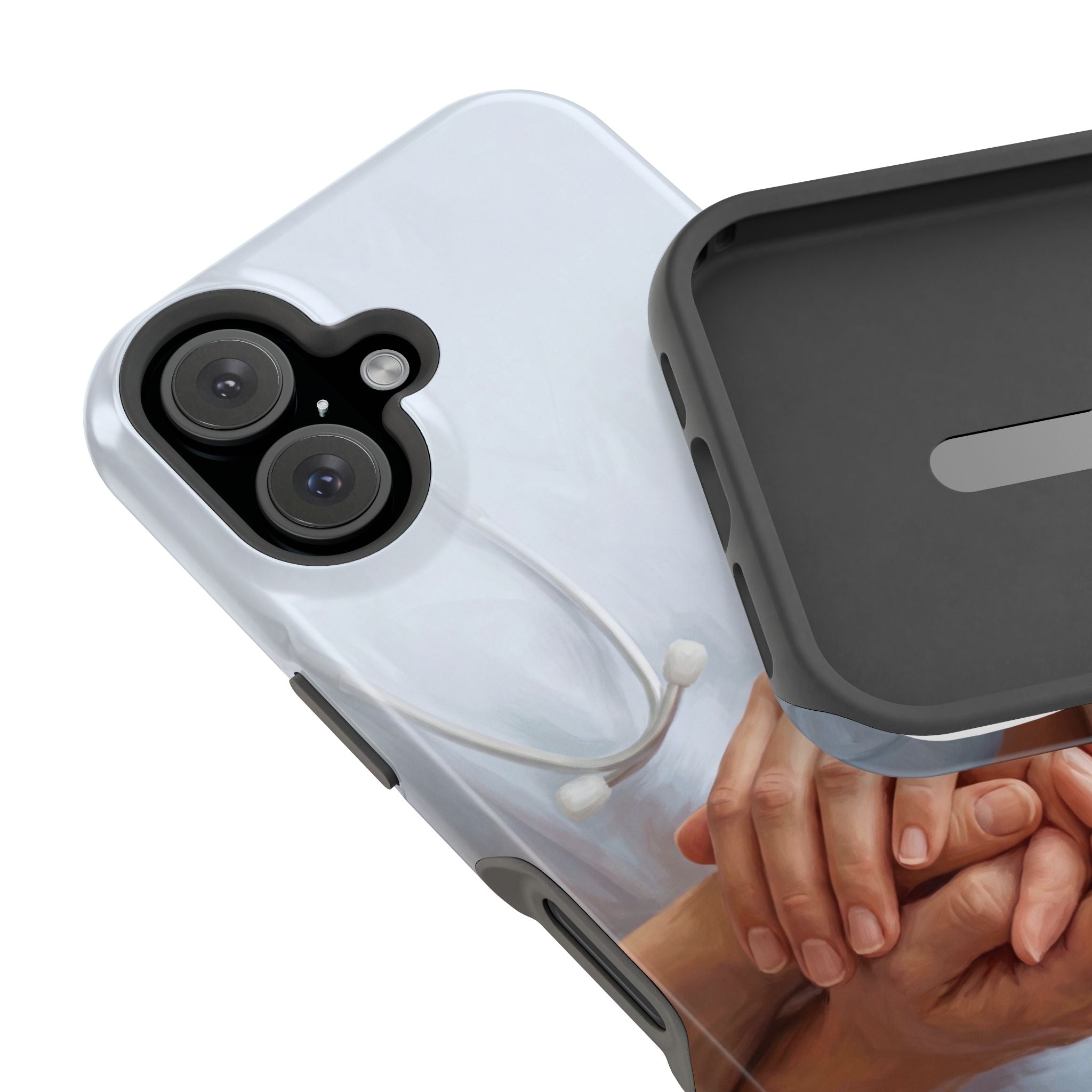 Impact-Resistant Phone Case — Caring Hands Wireless Charging Cover