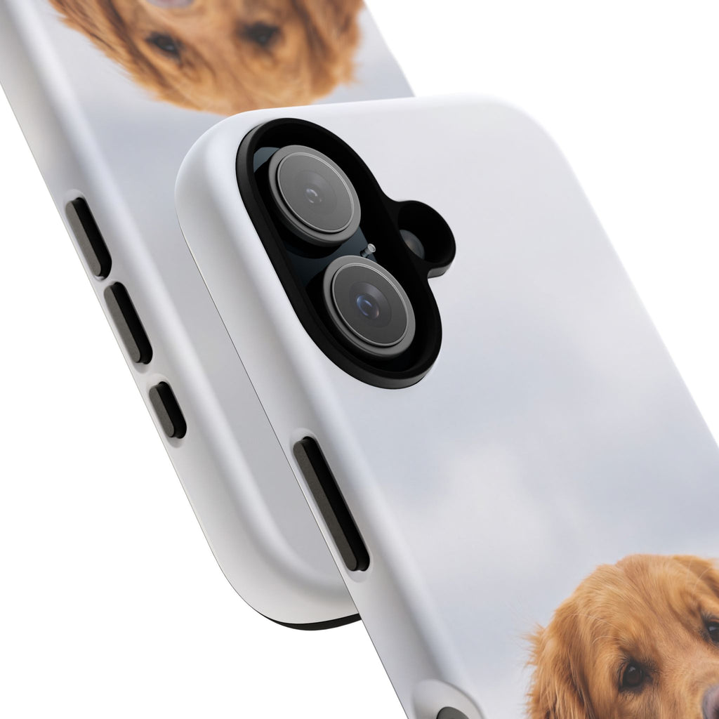 Golden Retriever Portrait Phone Case | Happy Dog Photo on Soft Sky Background | Samsung & iPhone