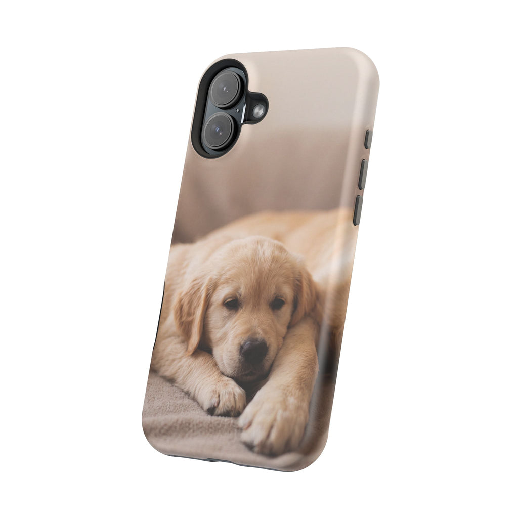 Golden Retriever Puppy Phone Case — Impact-Resistant Wireless Charging Cover