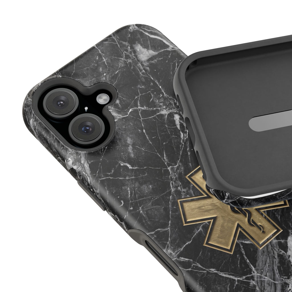 Paramedic/EMT Marble Phone Case — Magnetic Wireless Charging Cover