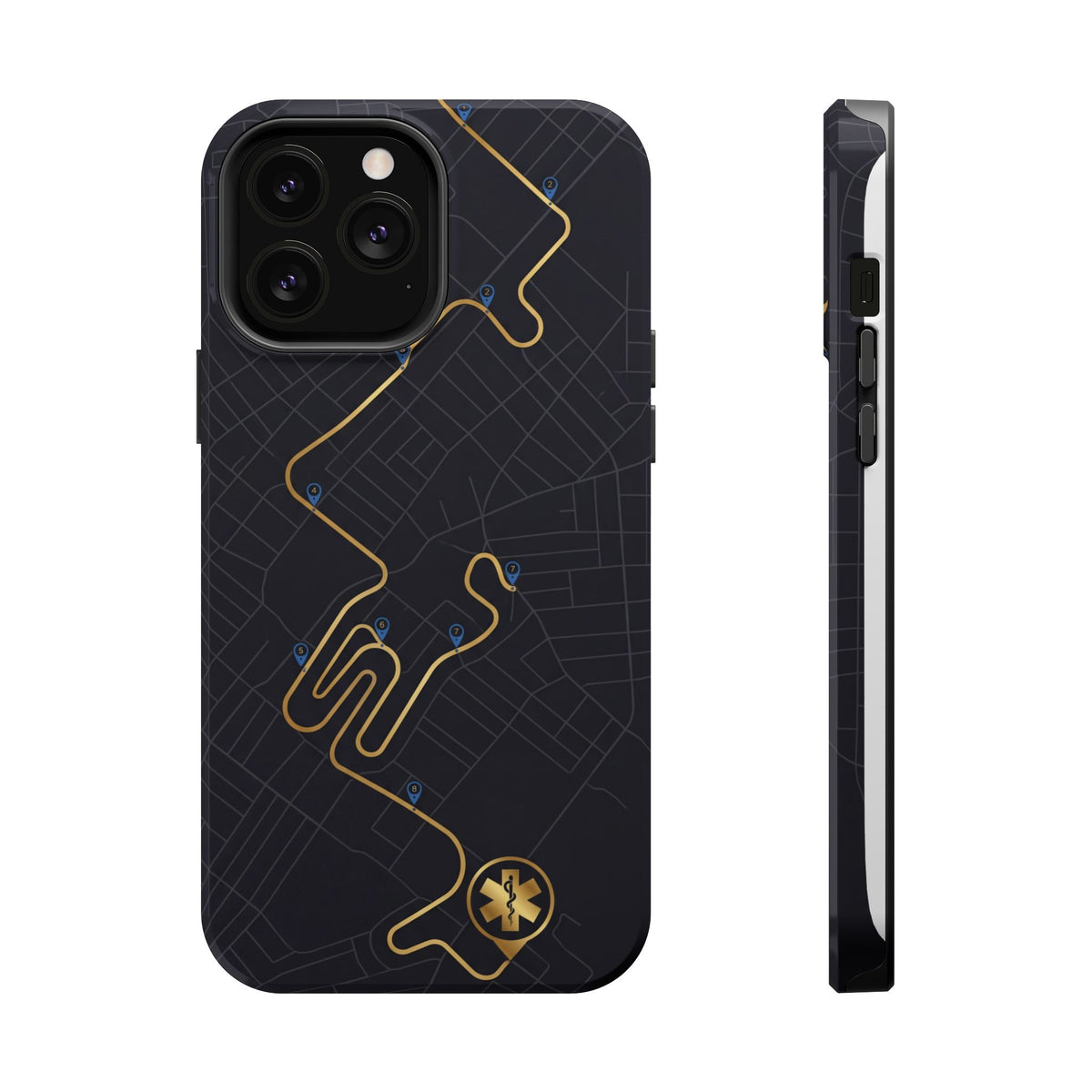 Paramedic/EMT Route Line Phone Case — Magnetic Wireless Charging Cover