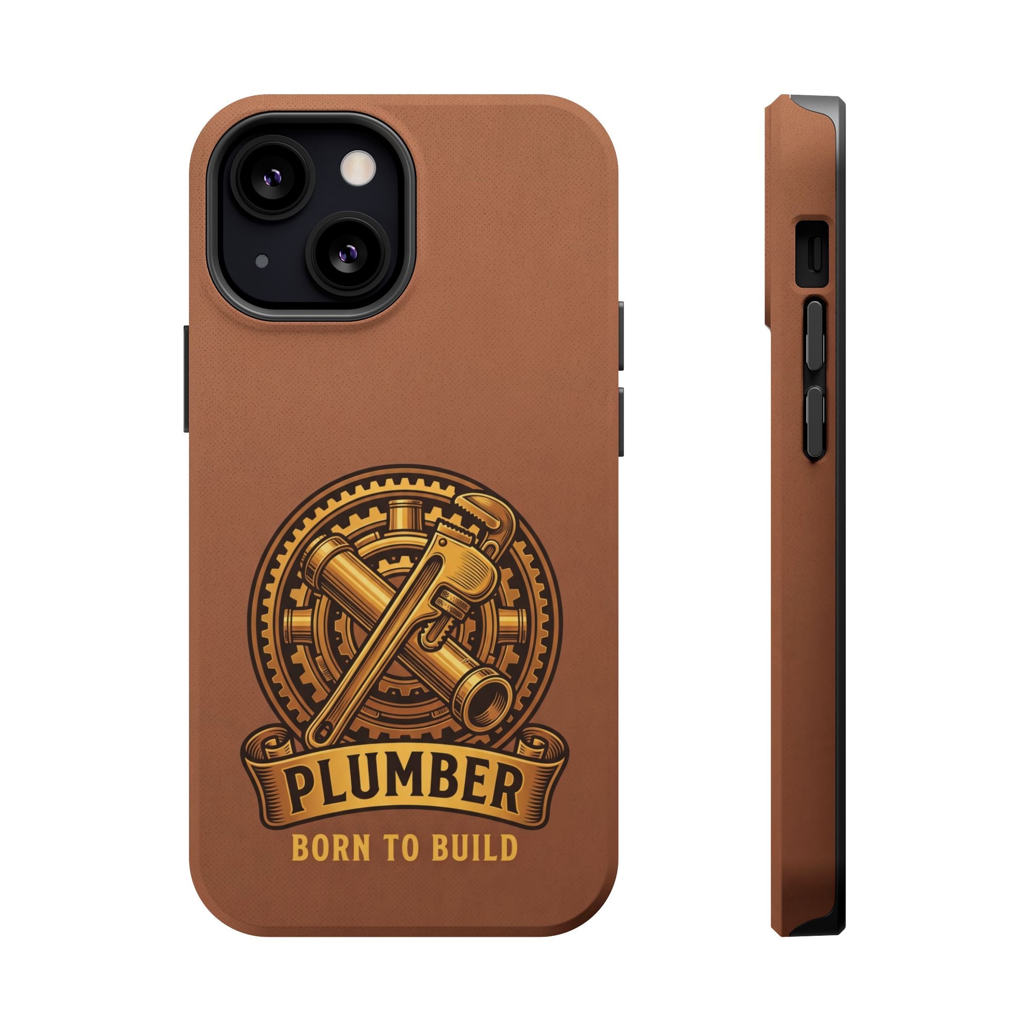 Plumber Born to Build Phone Case — Badge Wireless Charging Cover