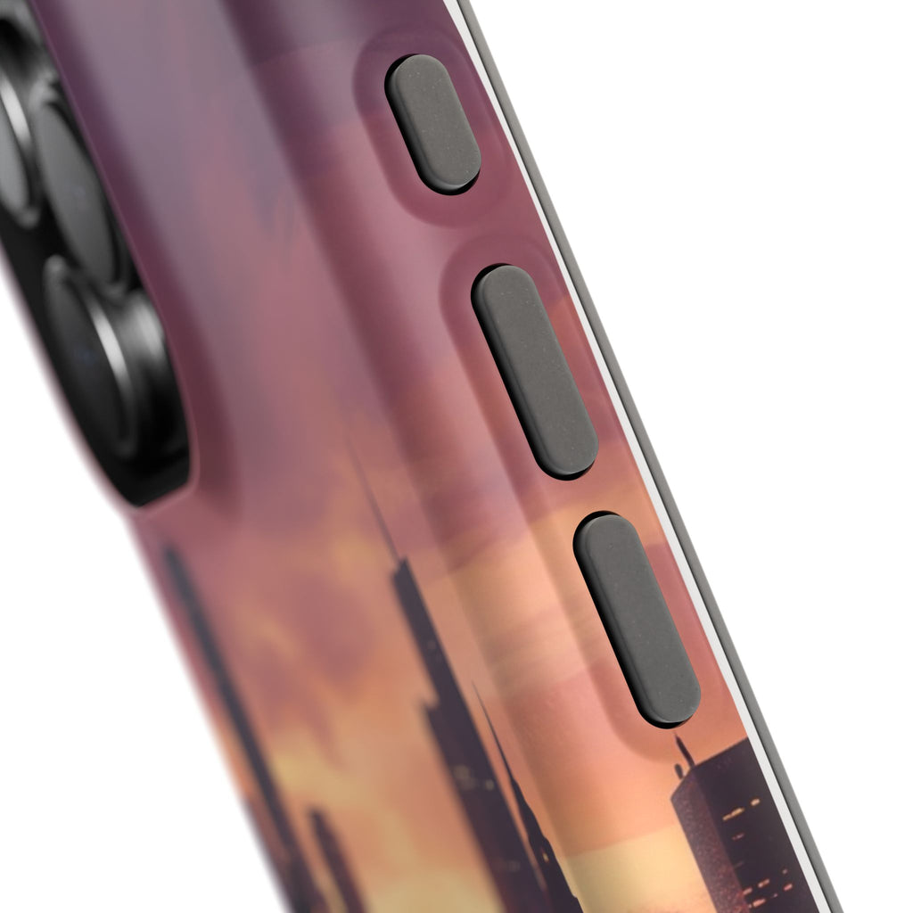 Personalized Dachshund City Skyline Phone Case — Wireless Charging Cover