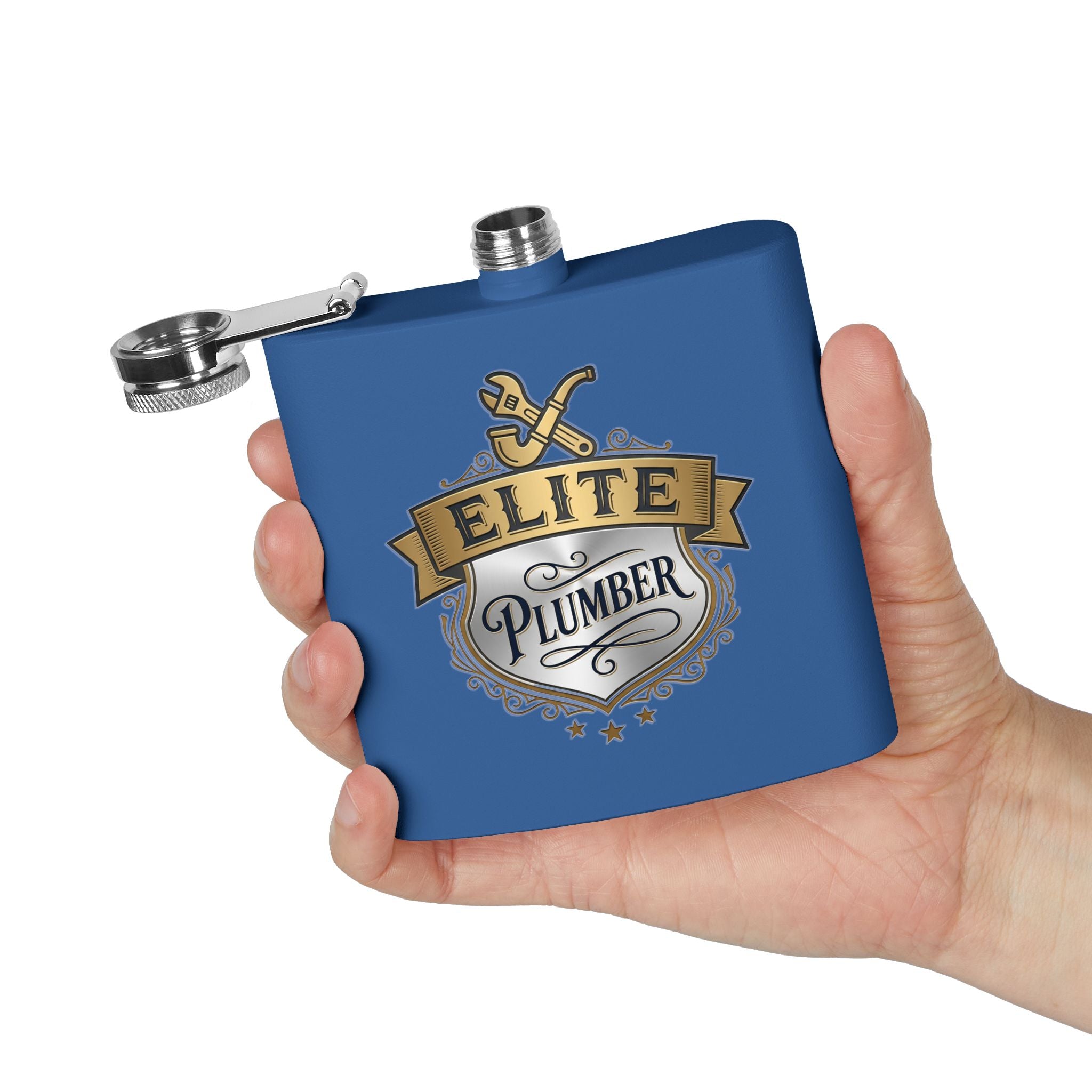 Flask — "Elite Plumber" 6oz Stainless Steel Hip Flask