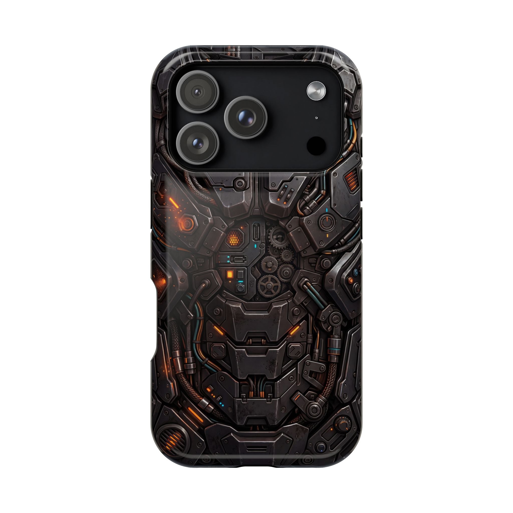 Mech Armor Phone Case — Industrial Circuit Wireless Charging Cover