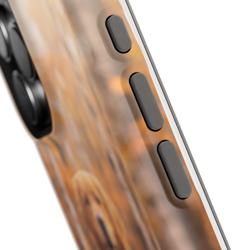 Autumn Golden Retriever Phone Case — Impact-Resistant Wireless Charging Cover