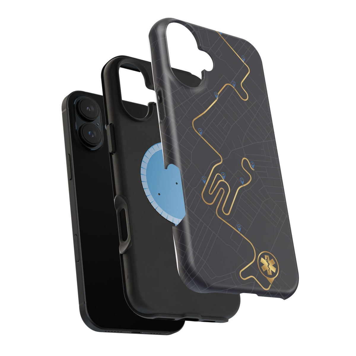 Paramedic/EMT Route Line Phone Case — Magnetic Wireless Charging Cover