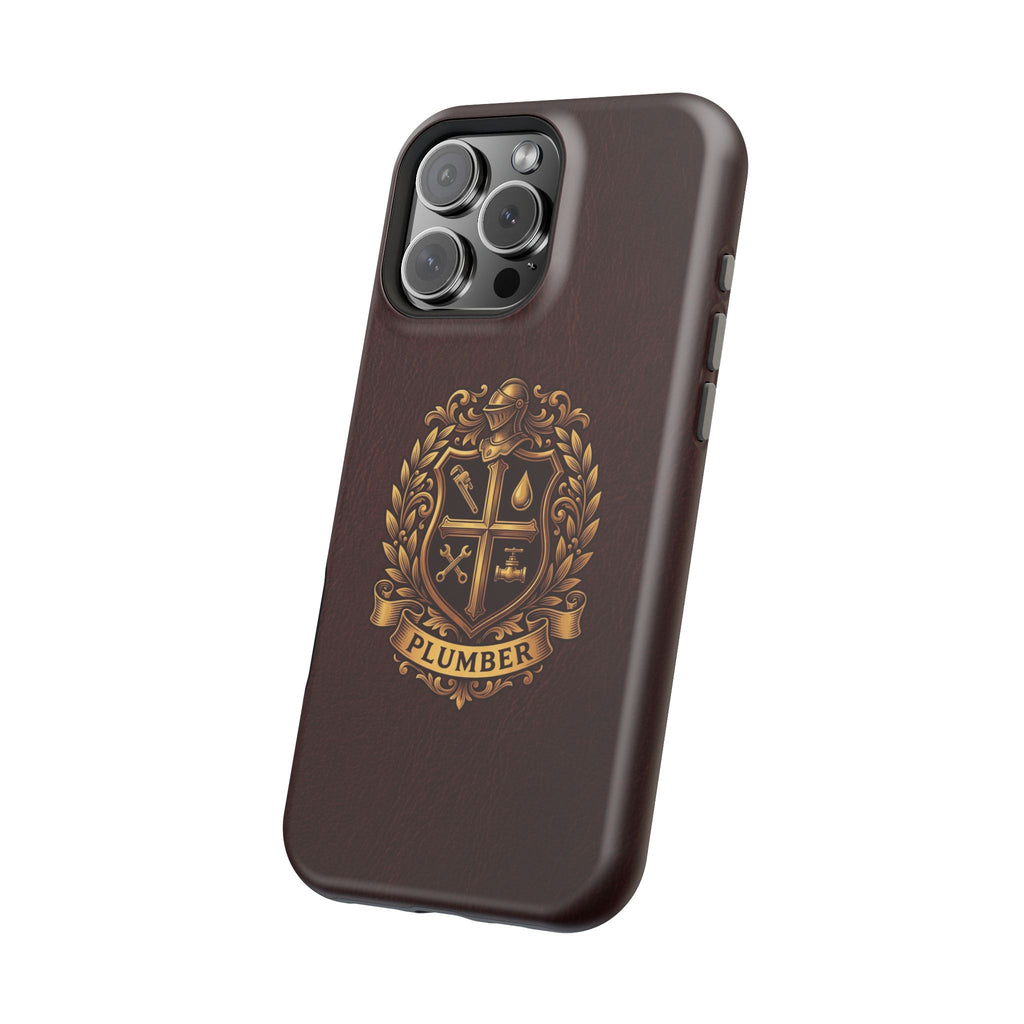 Plumber Crest Phone Case — Heraldic Shield Design Wireless Charging Cover