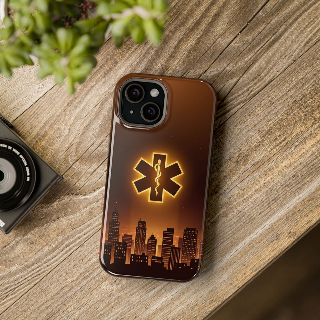 Paramedic/EMT Skyline Phone Case — Magnetic Wireless Charging Cover