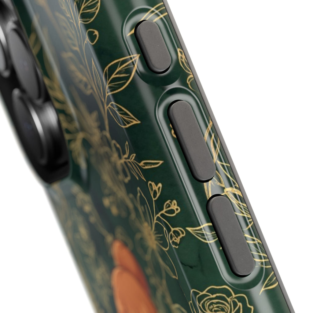 Personalized Nurse Botanical Phone Case — Impact-Resistant Wireless Charging Cover