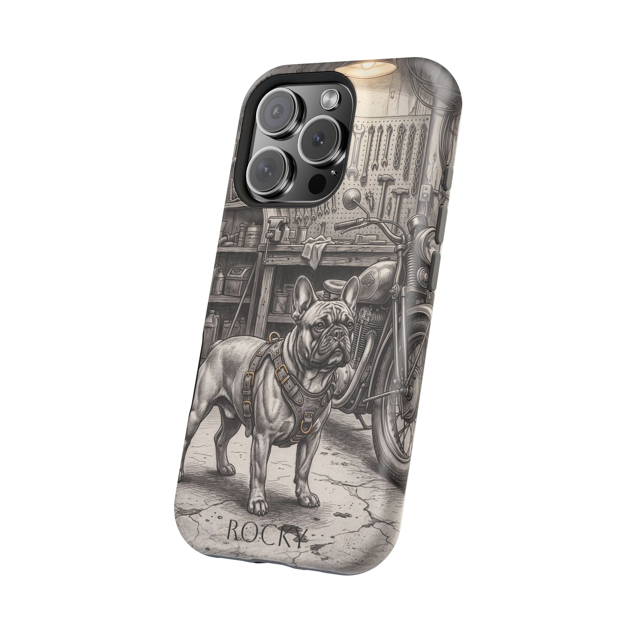 Personalized French Bulldog Vintage Street Phone Case — Wireless Charging Cover