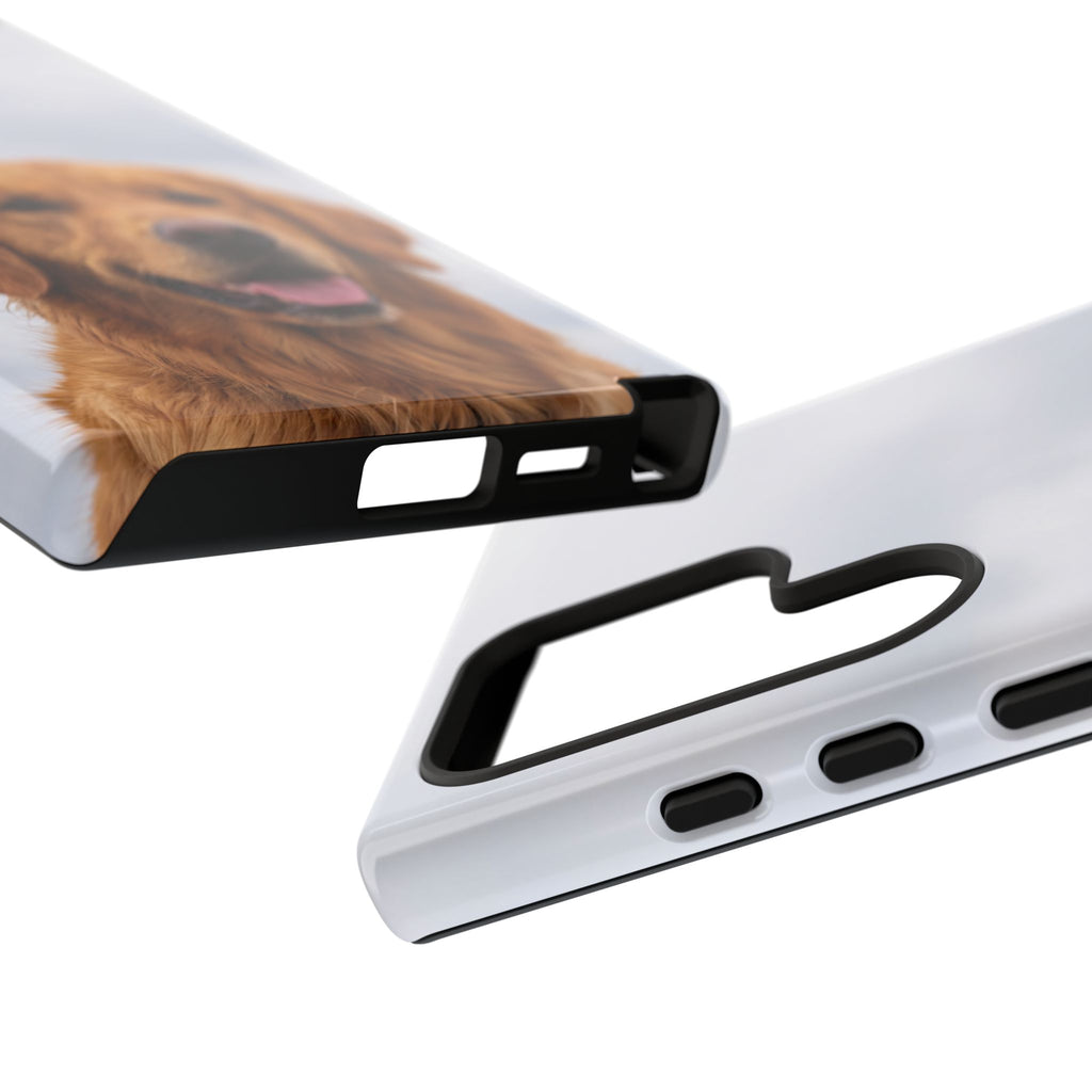 Golden Retriever Portrait Phone Case | Happy Dog Photo on Soft Sky Background | Samsung & iPhone