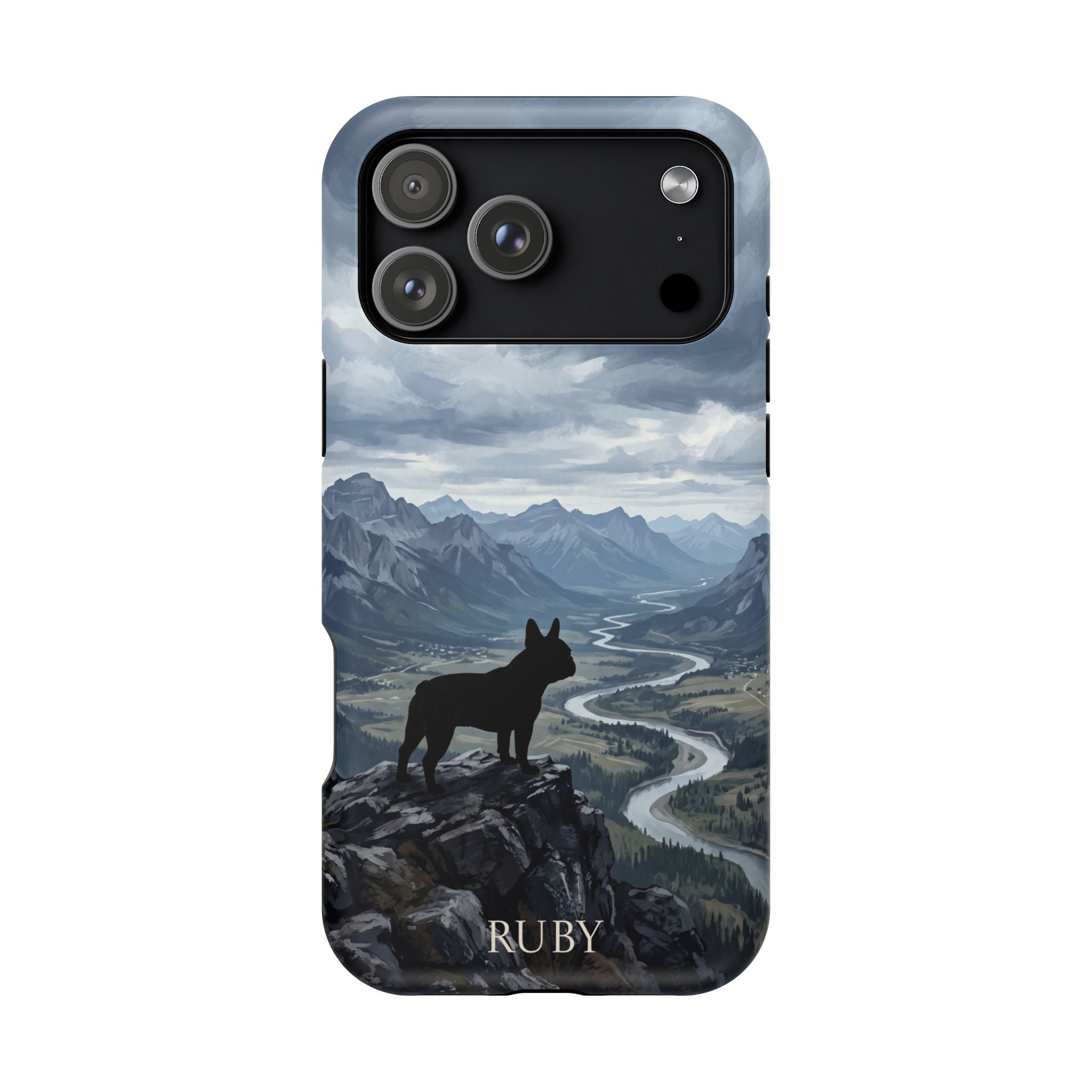 Personalized French Bulldog Mountain Valley Phone Case — Wireless Charging Cover
