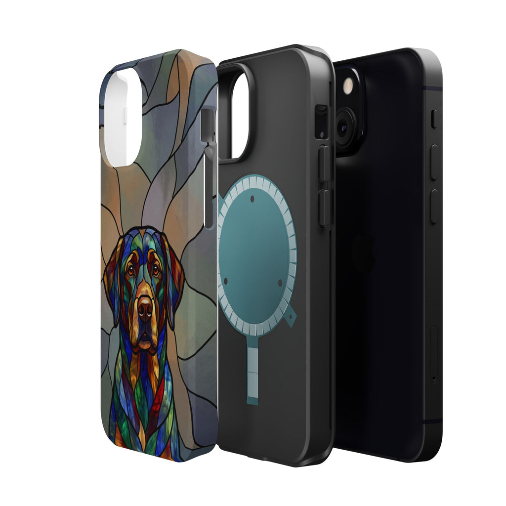 Stained Glass Labrador Phone Case — Tough Magnetic Case with Wireless Charging