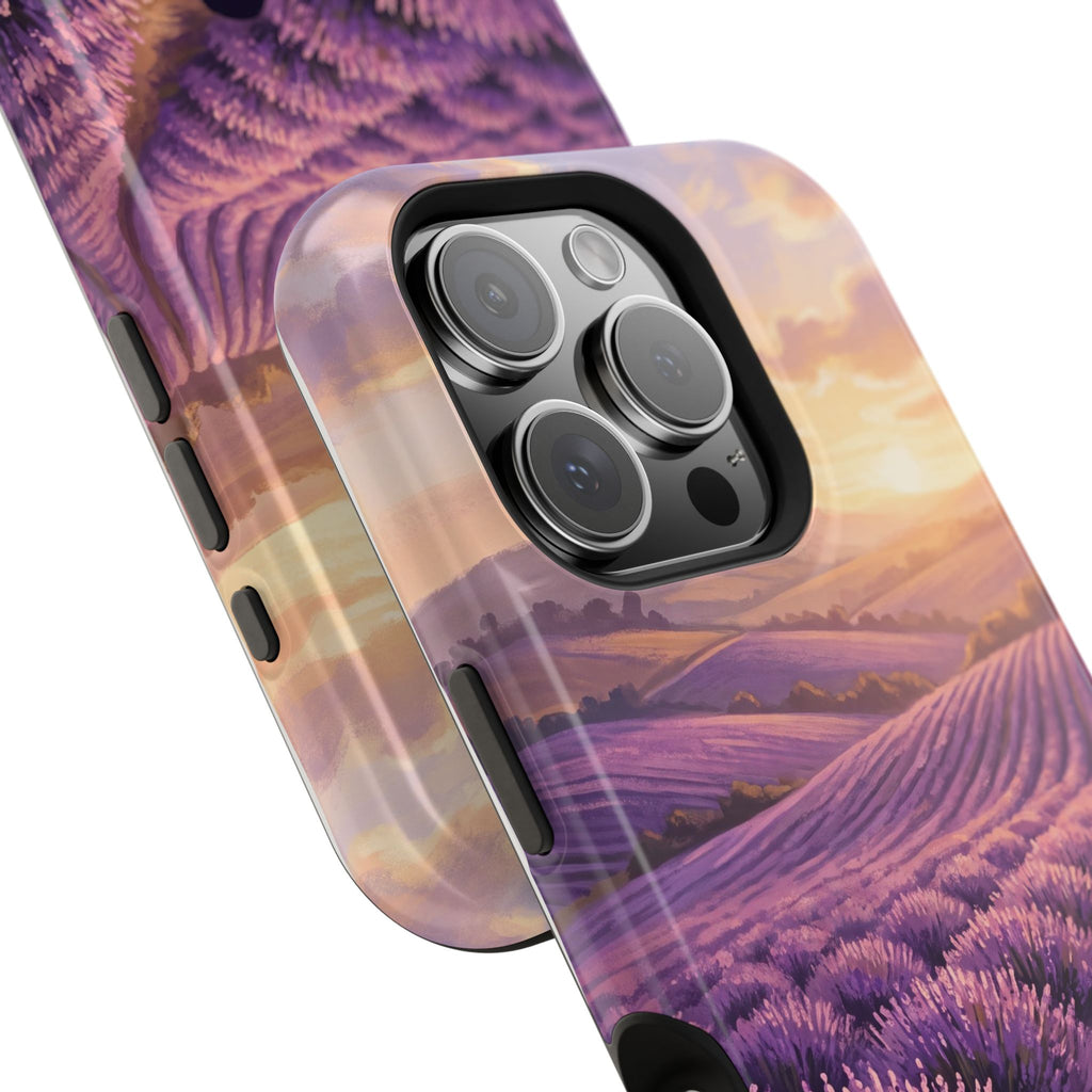 Personalized Dachshund Lavender Field Phone Case — Wireless Charging Cover