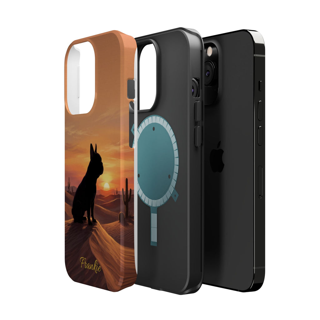 Personalized French Bulldog Desert Sunset Phone Case — Wireless Charging Cover