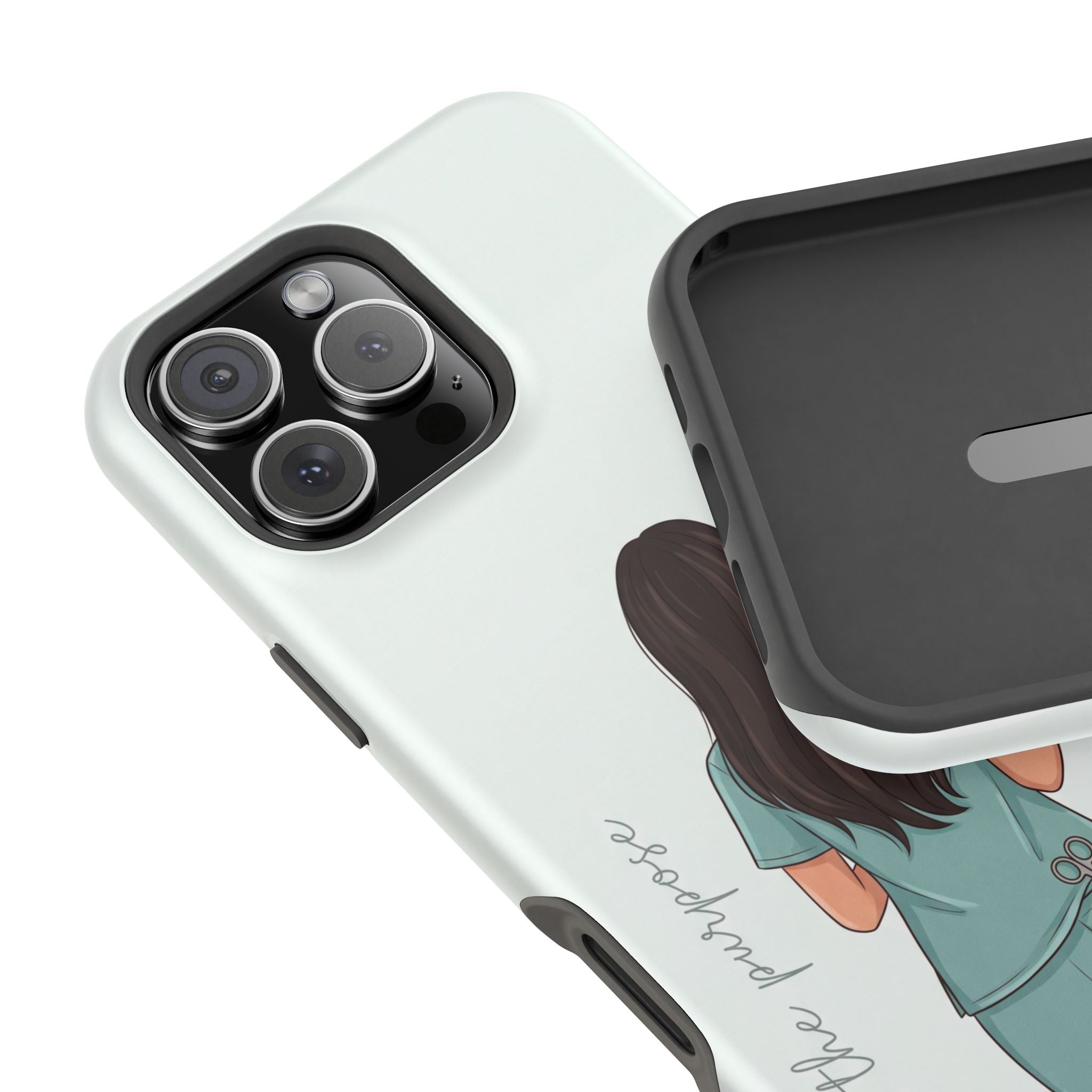 Nurse Illustration Phone Case — Impact-Resistant Wireless Charging Cover