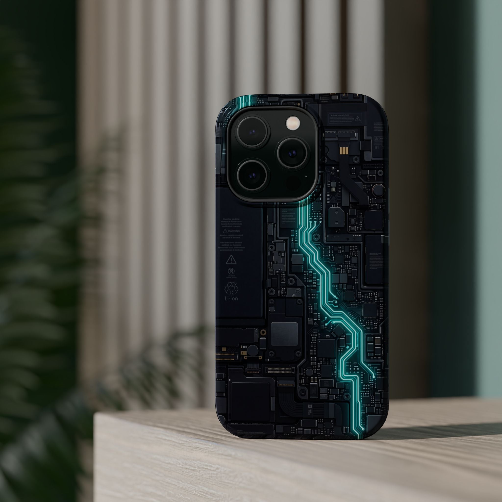 Cyan Bolt Electrician Phone Case — Electric Circuit Wireless Charging Cover
