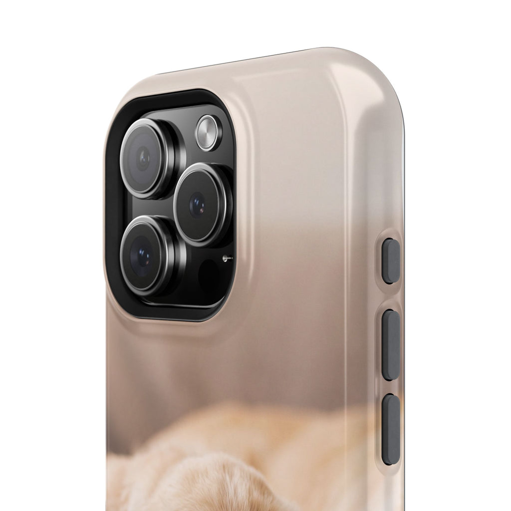 Golden Retriever Puppy Phone Case — Impact-Resistant Wireless Charging Cover