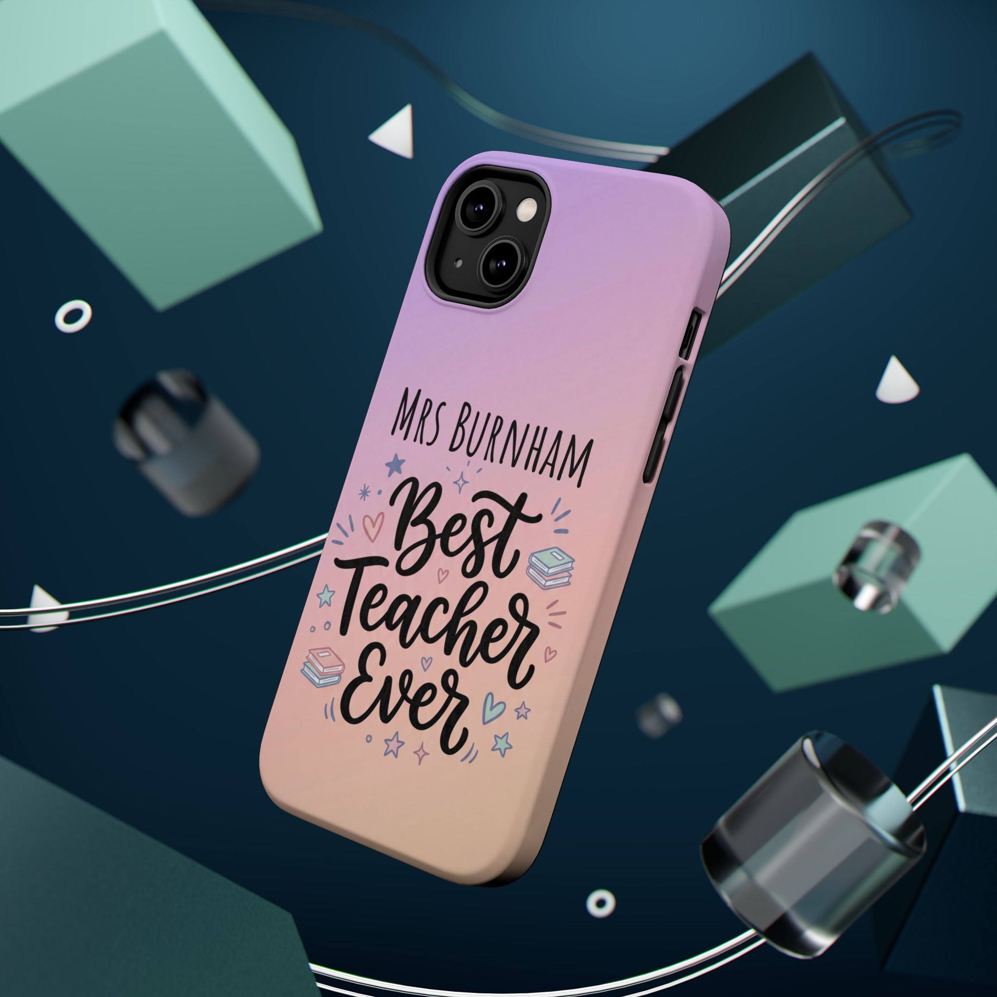 Best Teacher Ever Personalized Phone Case — Wireless Charging Cover