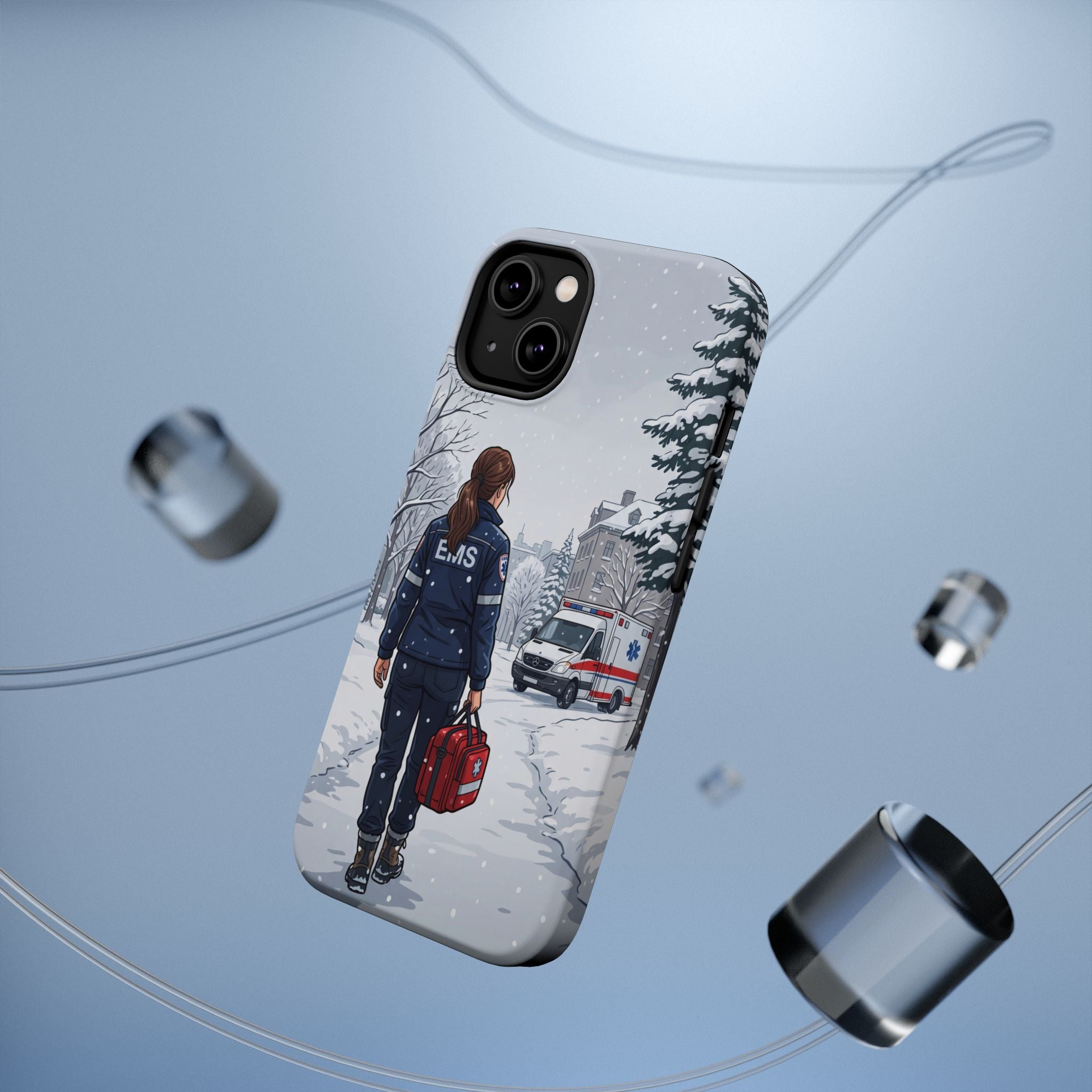 Paramedic/EMT Winter Phone Case — Magnetic Wireless Charging Cover