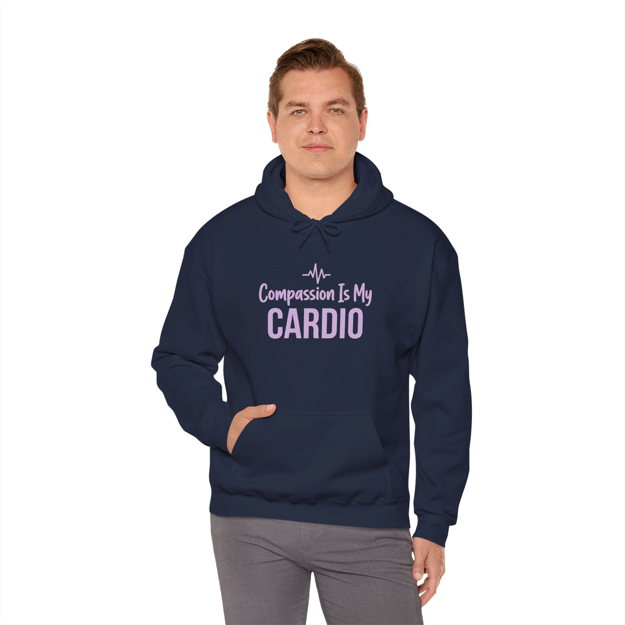 Compassion Is My Cardio Hoodie — Nurse/Healthcare Worker Graphic Pullover