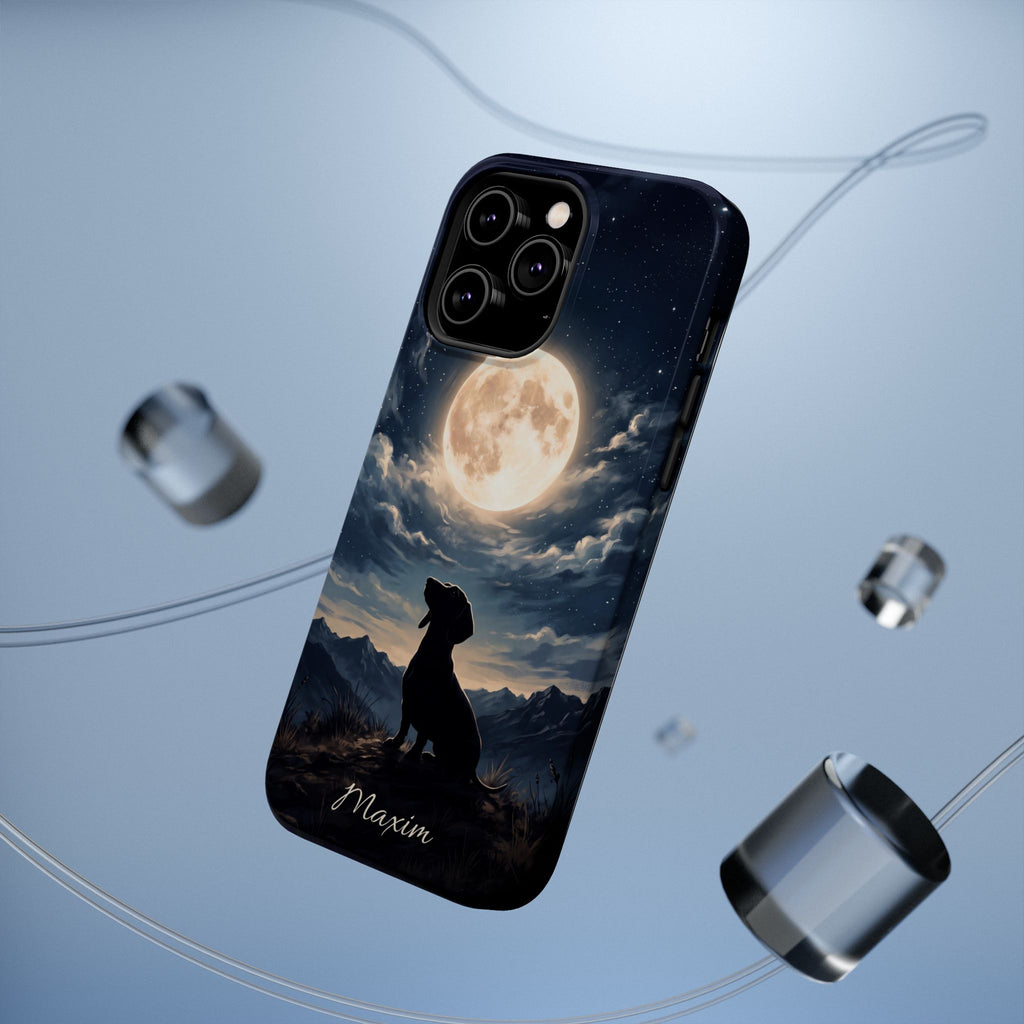 Personalized Dachshund Moonlight Phone Case — Wireless Charging Cover