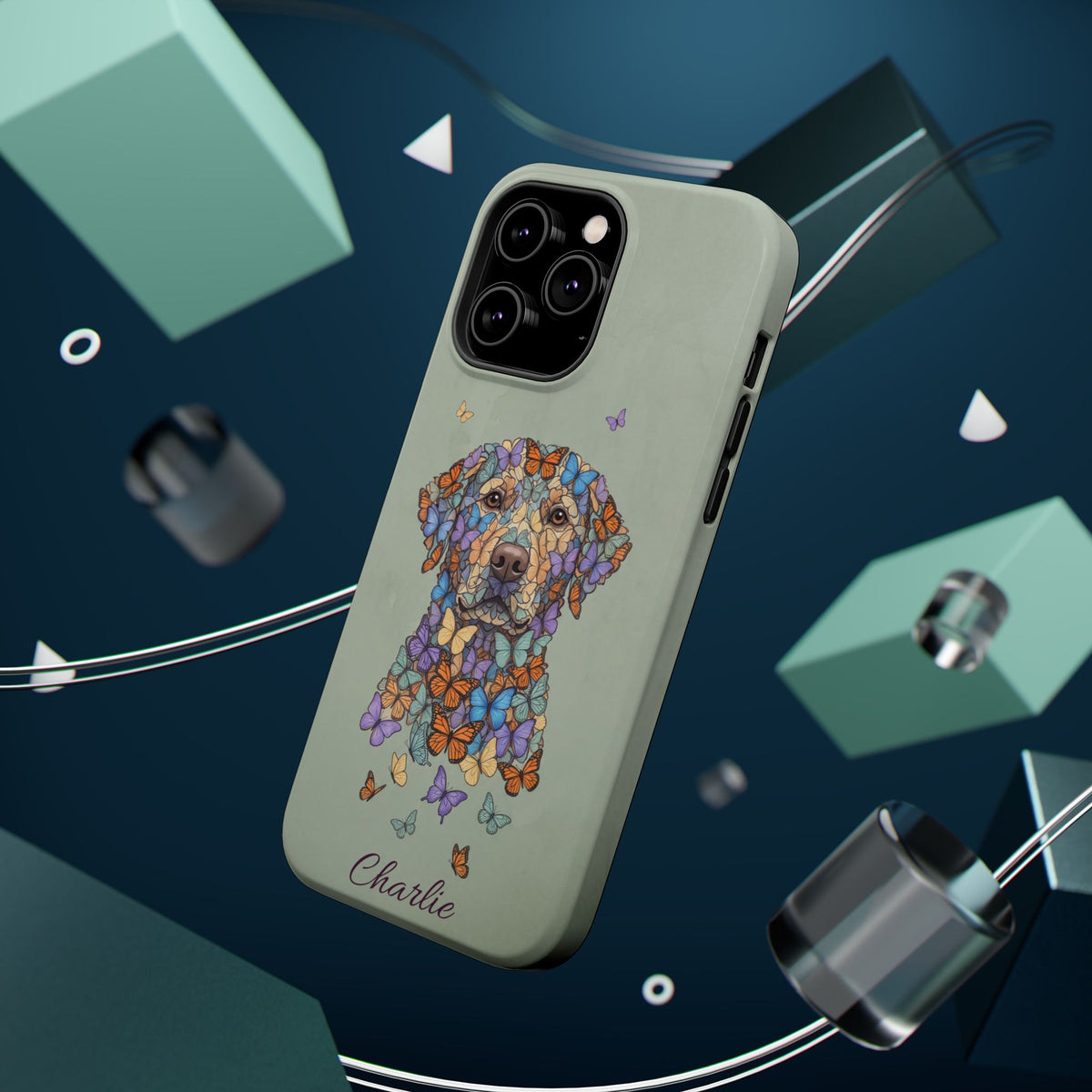 Personalized Butterfly Labrador Phone Case — Tough Magnetic Case with Wireless Charging