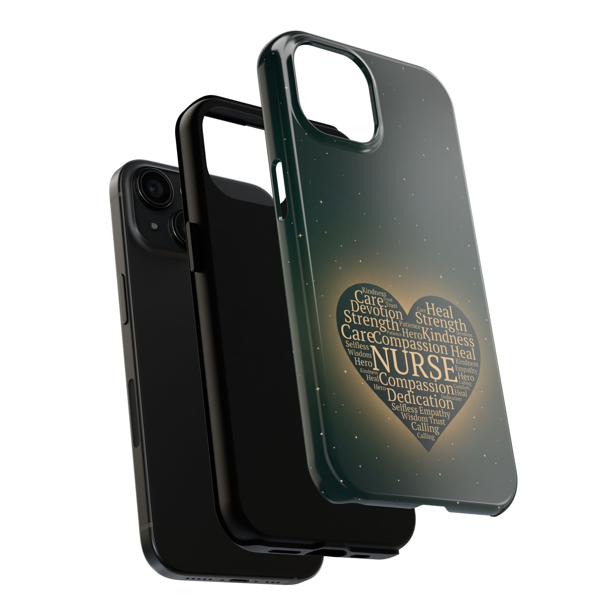 Nurse Heart Tough Phone Case — Inspirational Word Cloud Tribute - iphone and Samsung Galaxy series