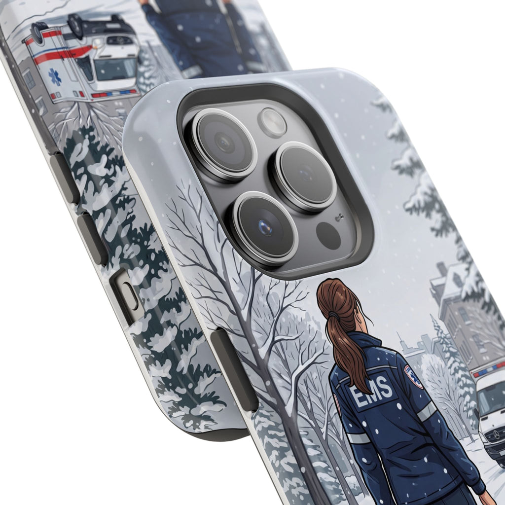 Paramedic/EMT Winter Phone Case — Magnetic Wireless Charging Cover