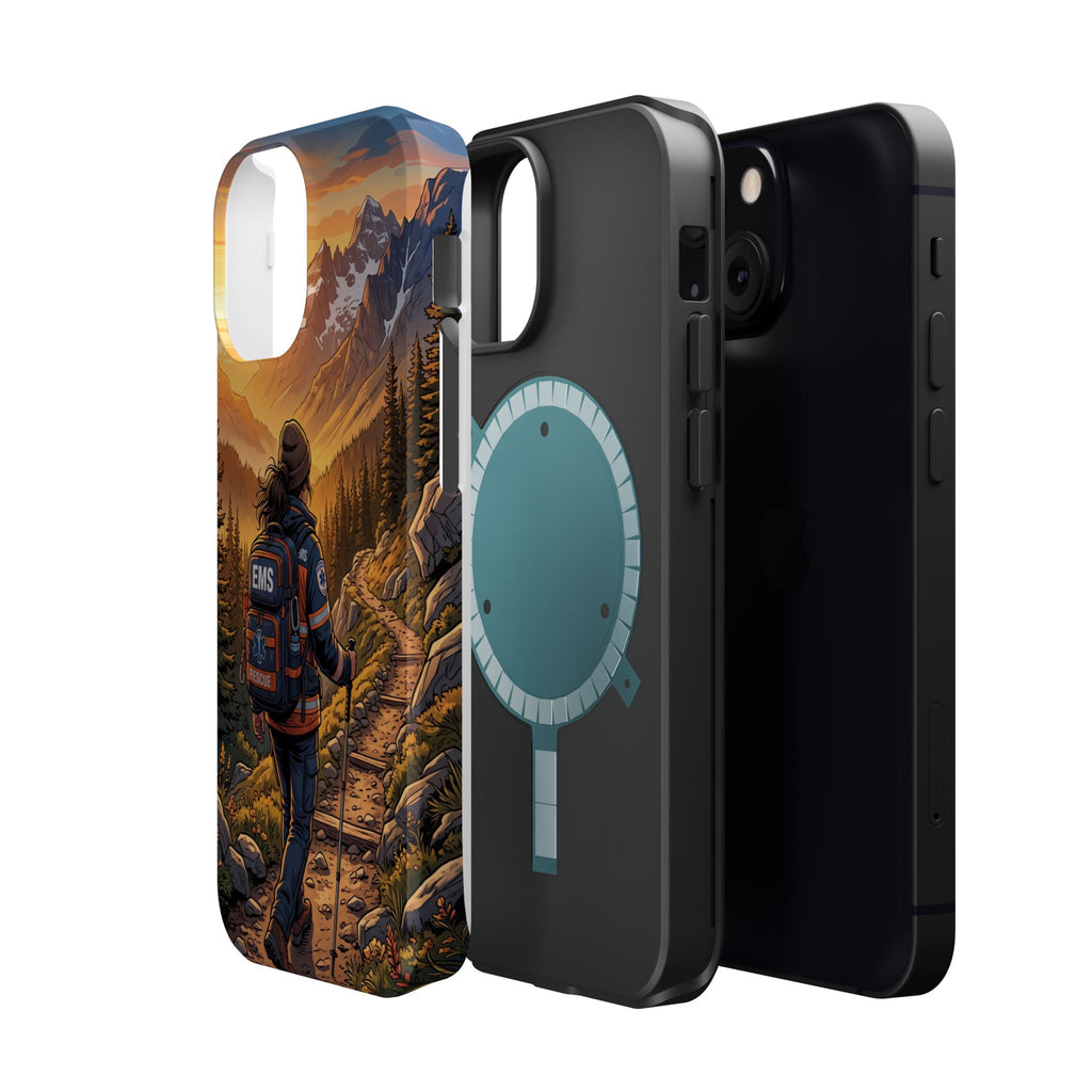 Paramedic/EMT Mountain Phone Case — Magnetic Wireless Charging Cover