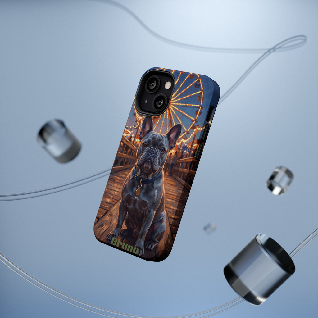 Personalized French Bulldog Pier Lights Phone Case — Wireless Charging Cover