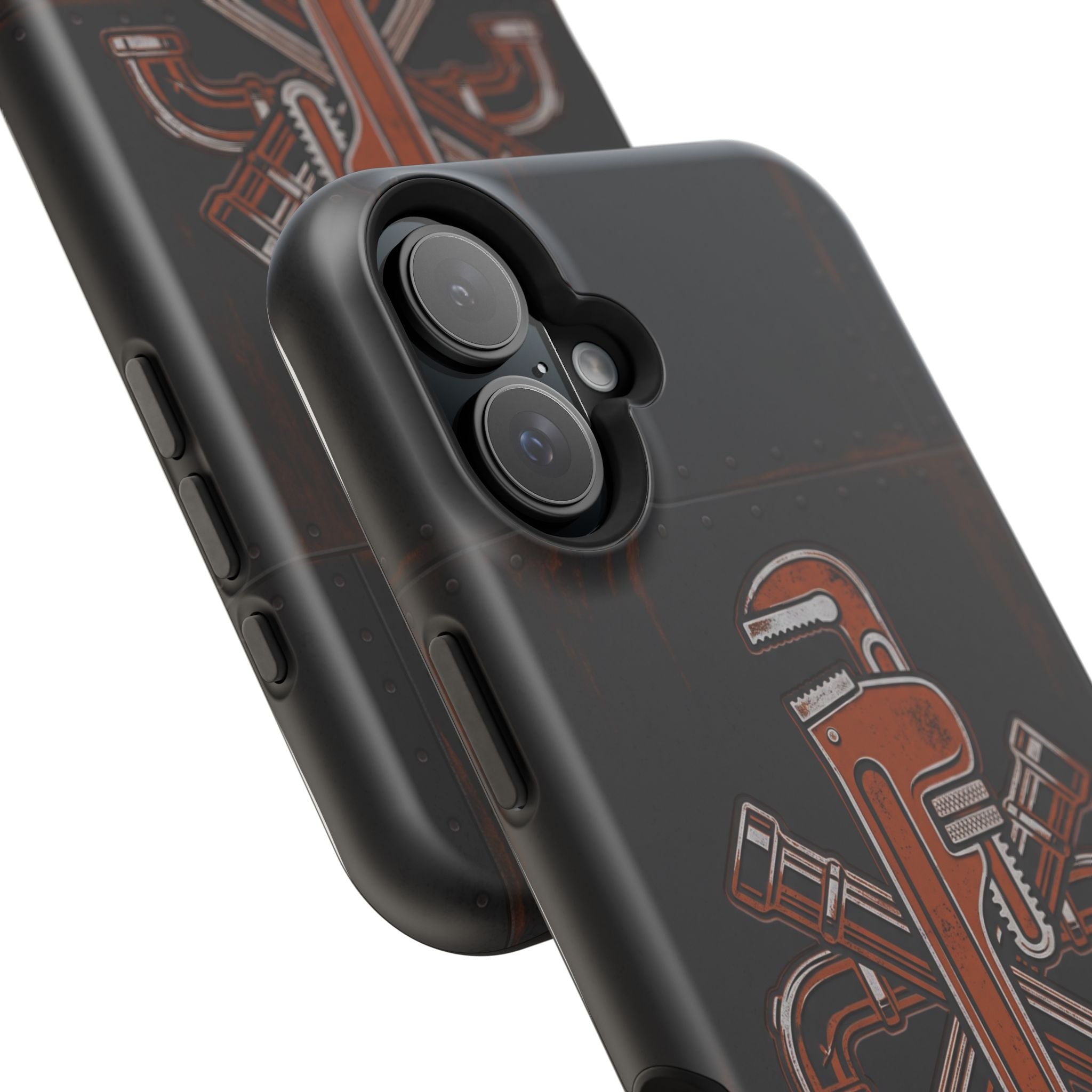 Tough By Trade Phone Case — Crossed Wrenches Wireless Charging Cover