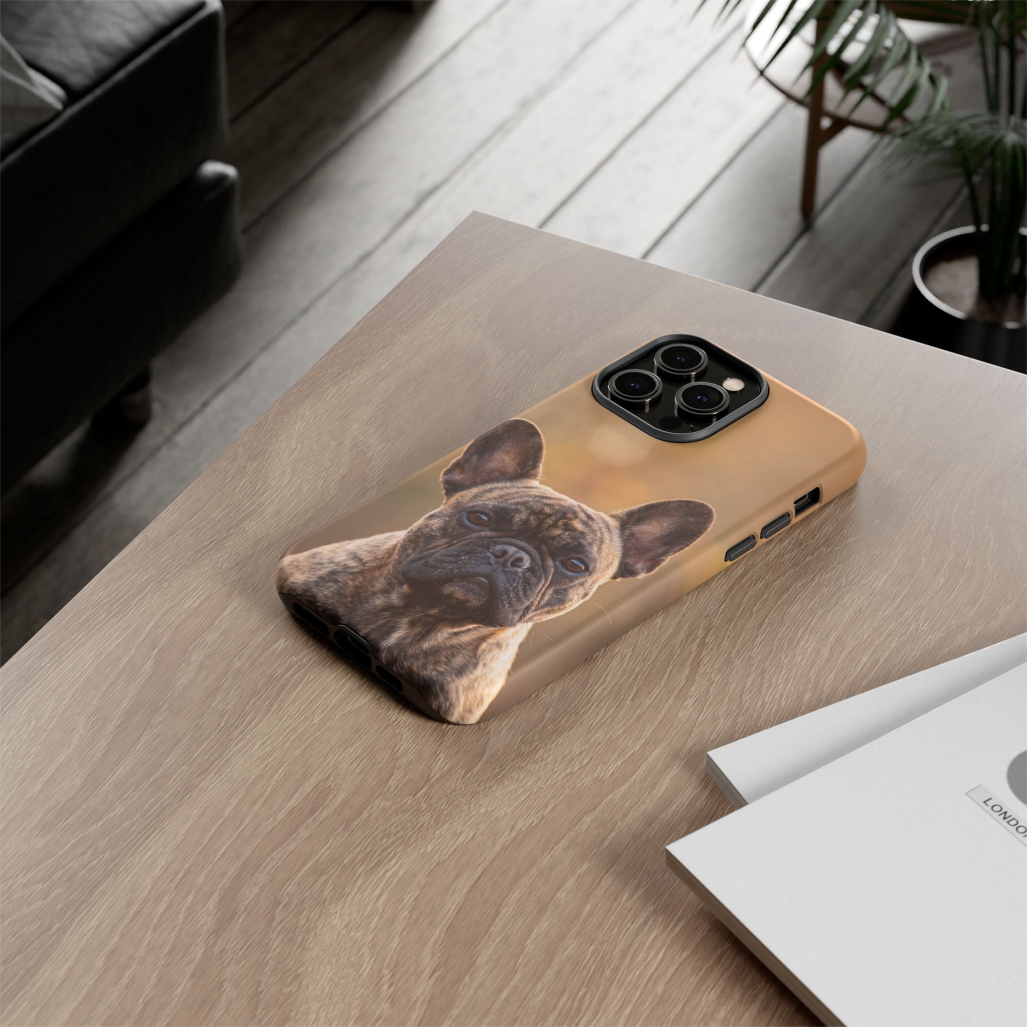 French Bulldog Portrait Phone Case | Realistic Brindle Frenchie Photo Case | iPhone & Samsung