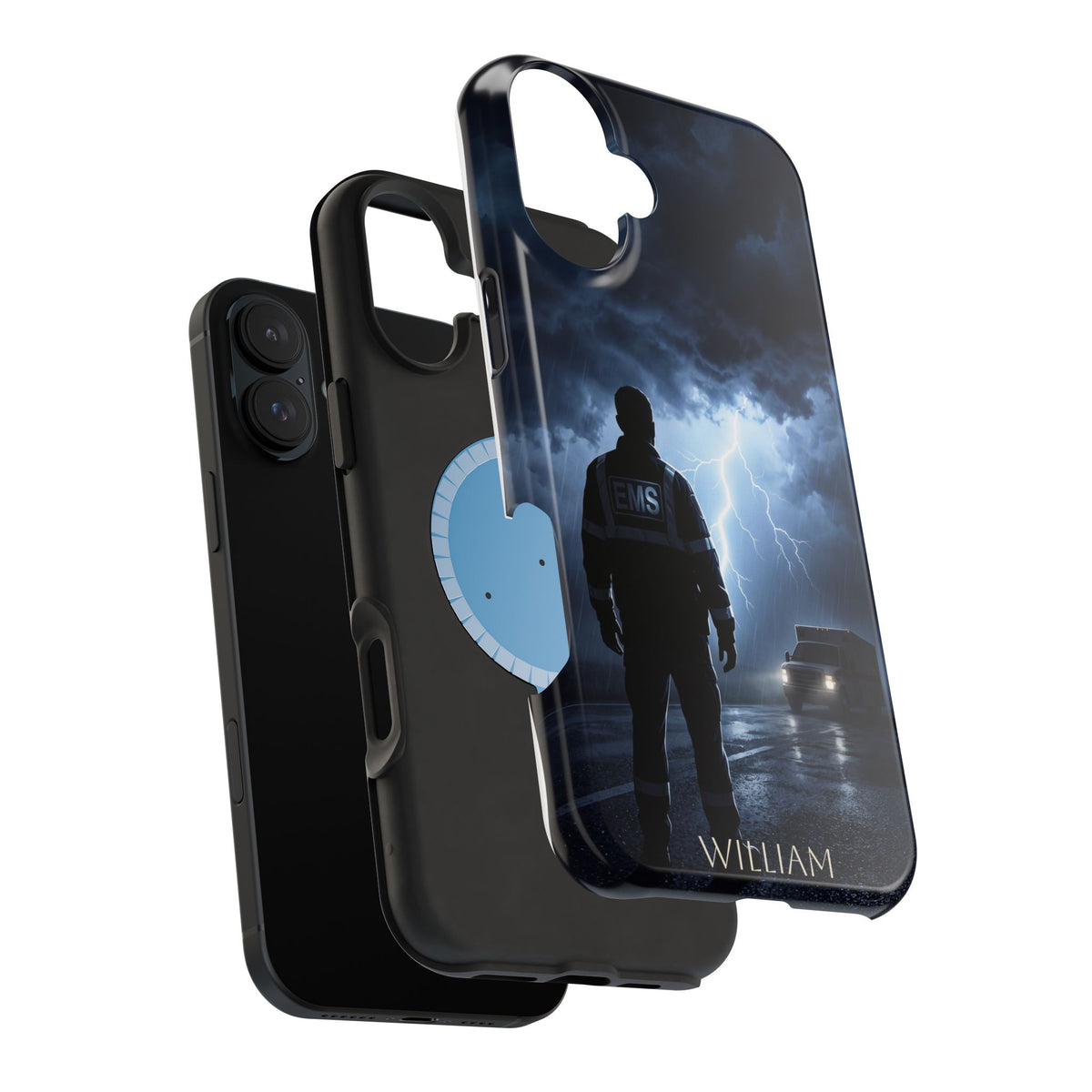 Personalized Lightning Storm EMS Phone Case — Wireless Charging Cover