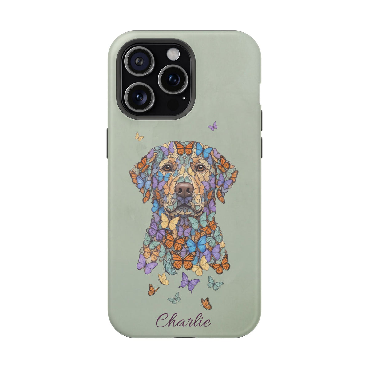 Personalized Butterfly Labrador Phone Case — Tough Magnetic Case with Wireless Charging