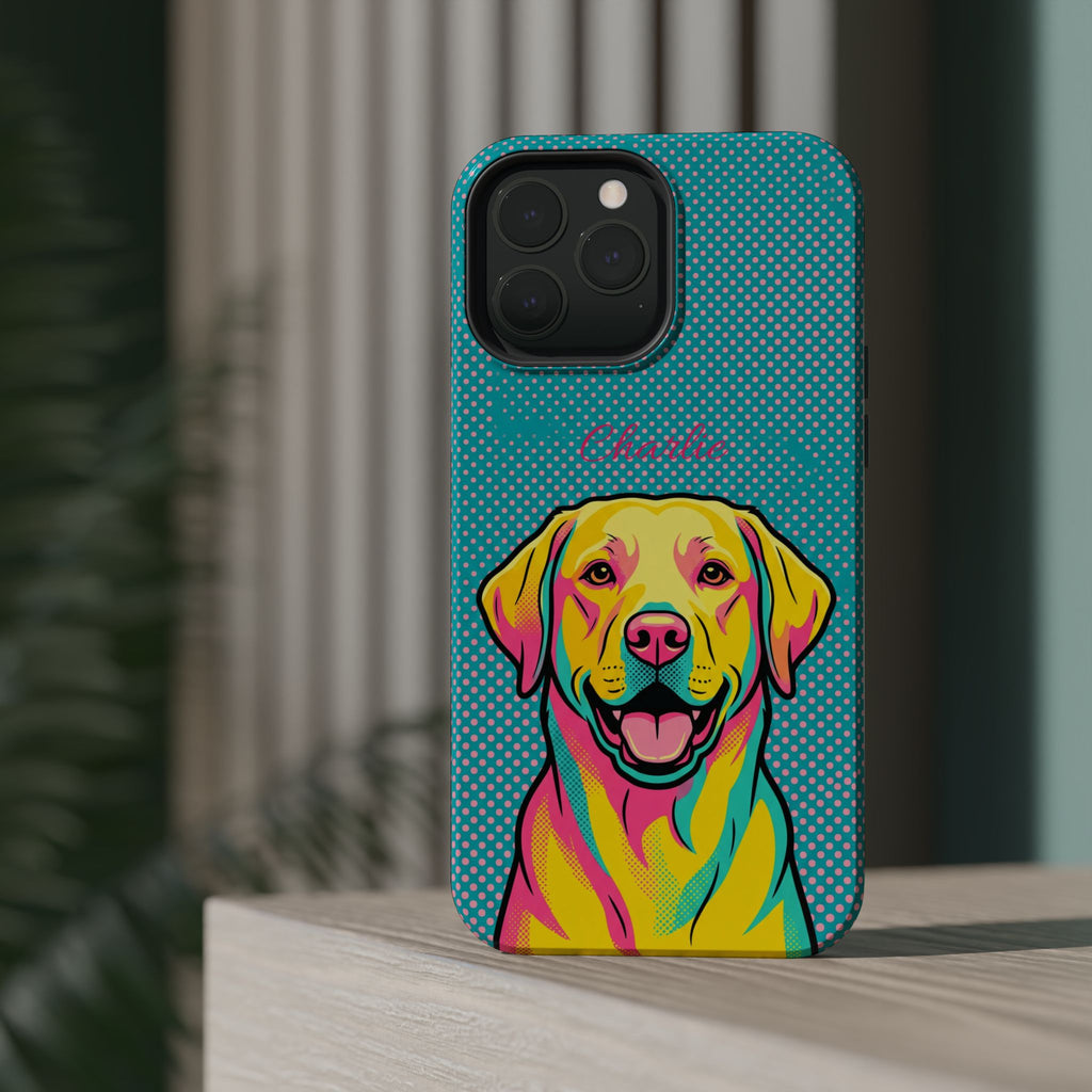 Personalized Pop Art Labrador Phone Case — Tough Magnetic Case with Wireless Charging