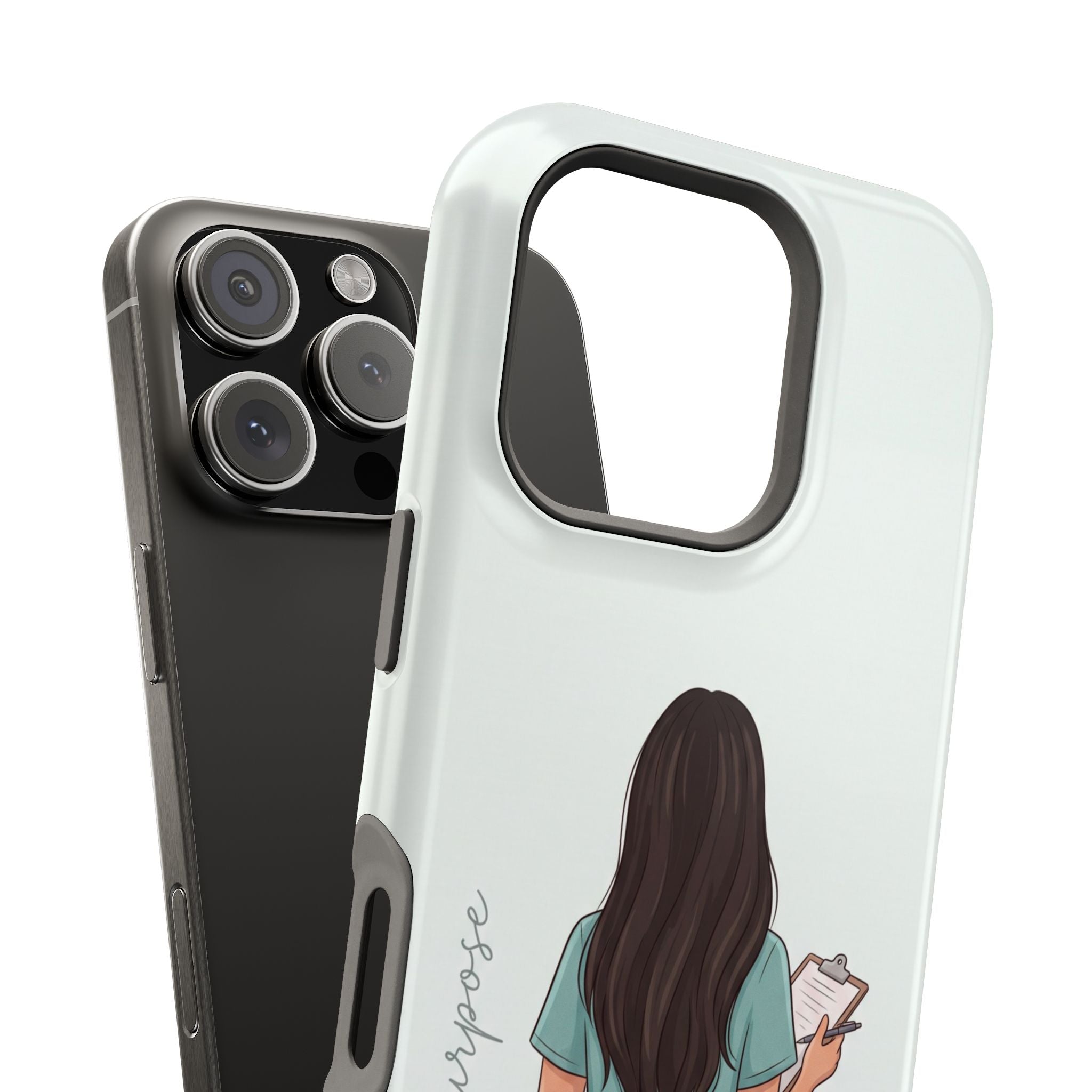 Nurse Illustration Phone Case — Impact-Resistant Wireless Charging Cover