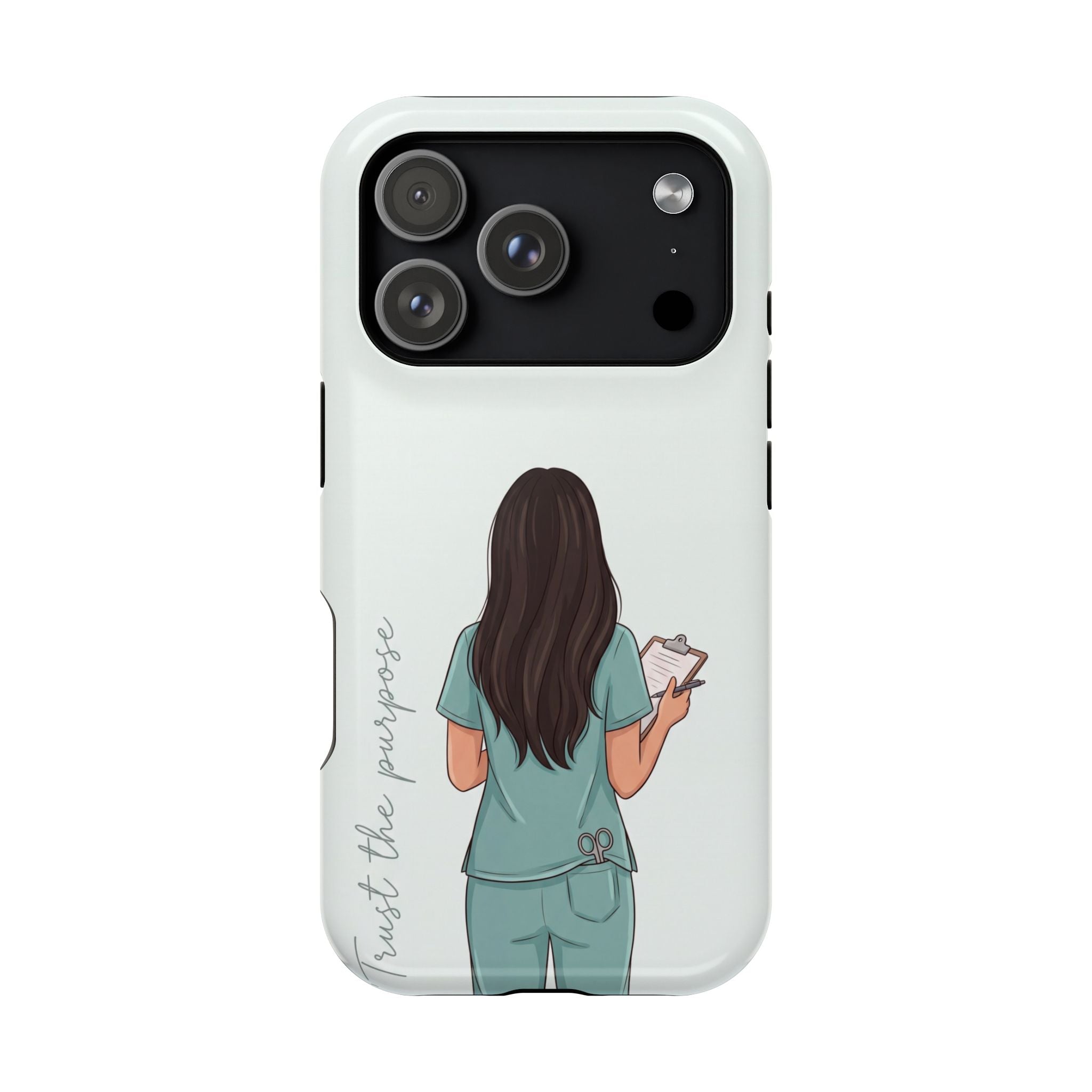 Nurse Illustration Phone Case — Impact-Resistant Wireless Charging Cover