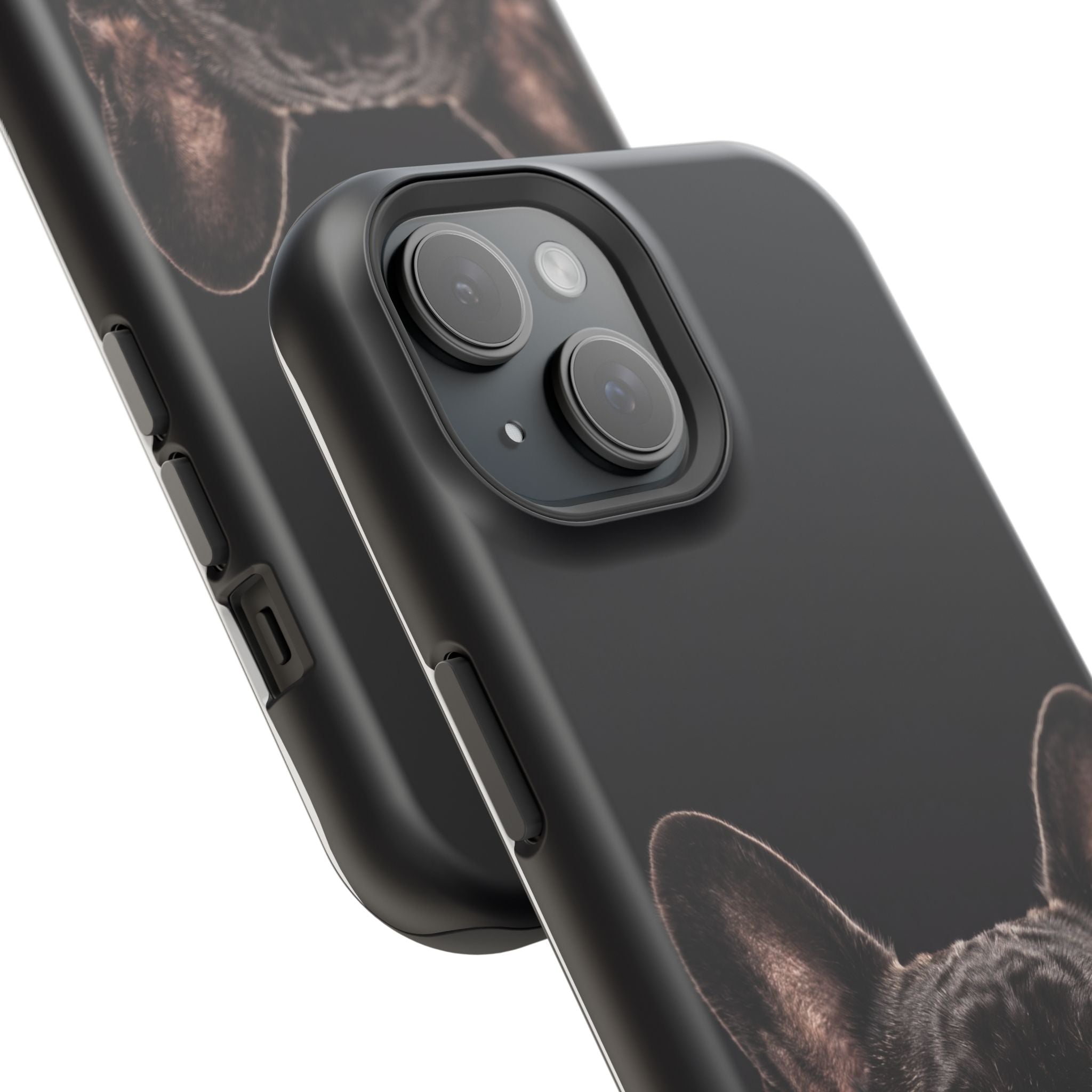 Black French Bulldog Phone Case — Impact-Resistant Wireless Charging Cover