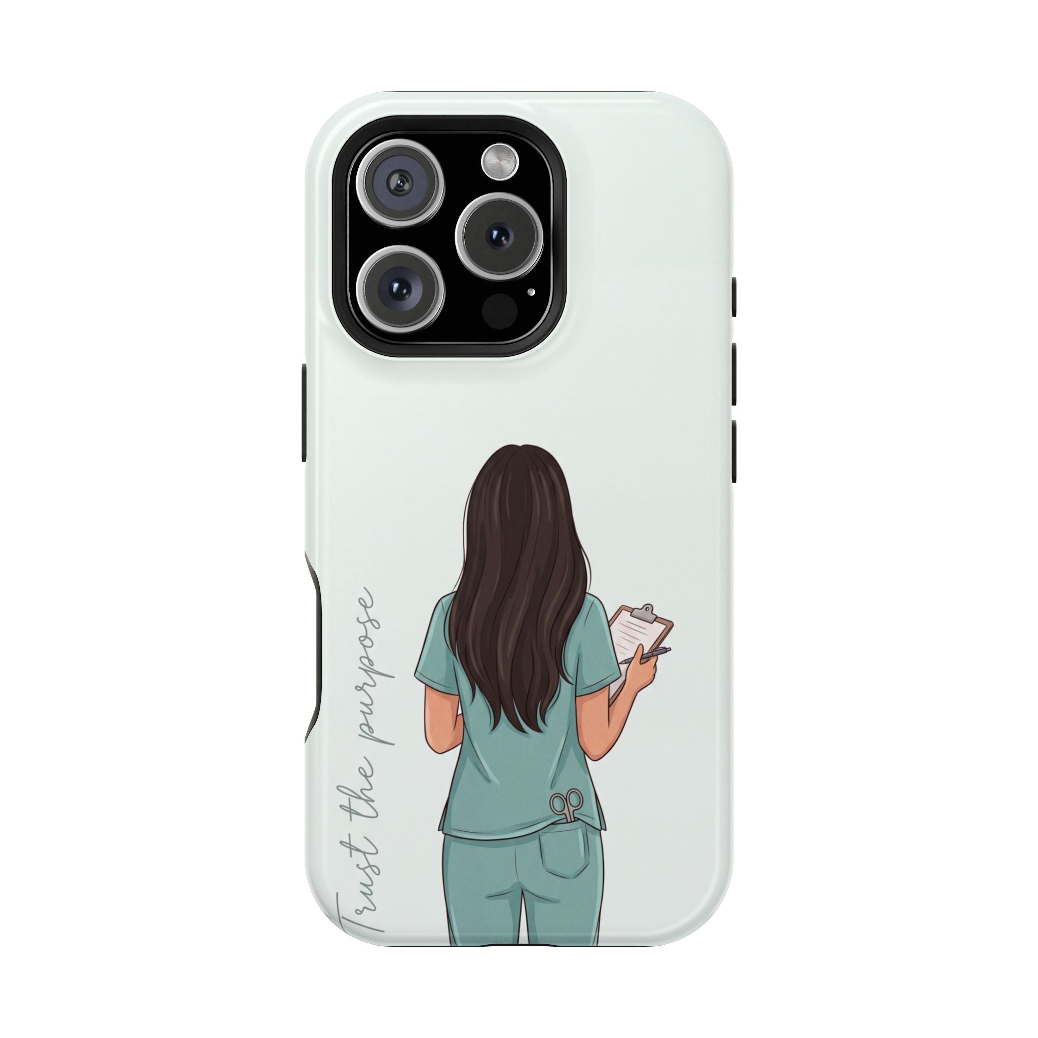 Nurse Illustration Phone Case — Impact-Resistant Wireless Charging Cover