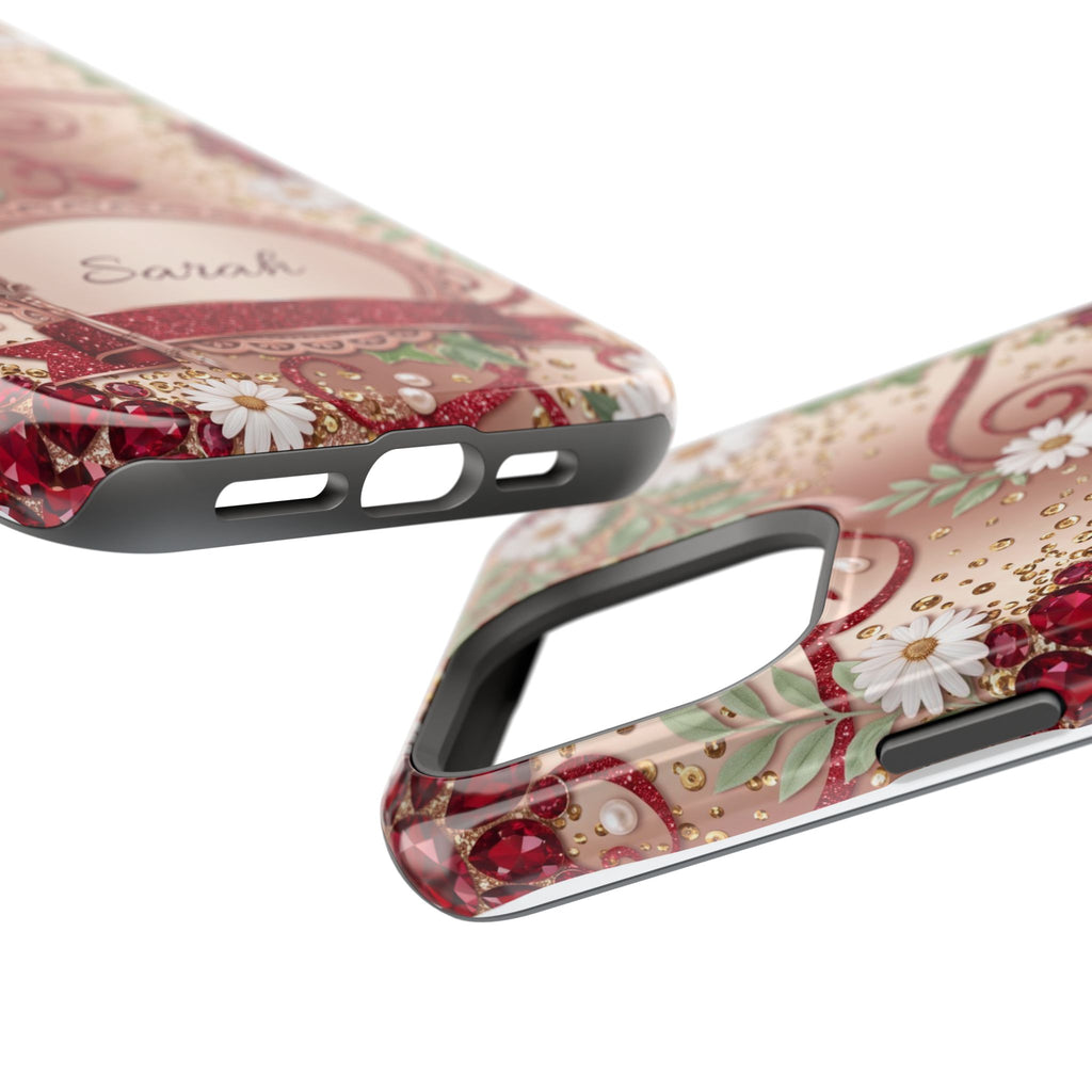 Personalized Vintage Floral Teacher Phone Case — Wireless Charging Cover