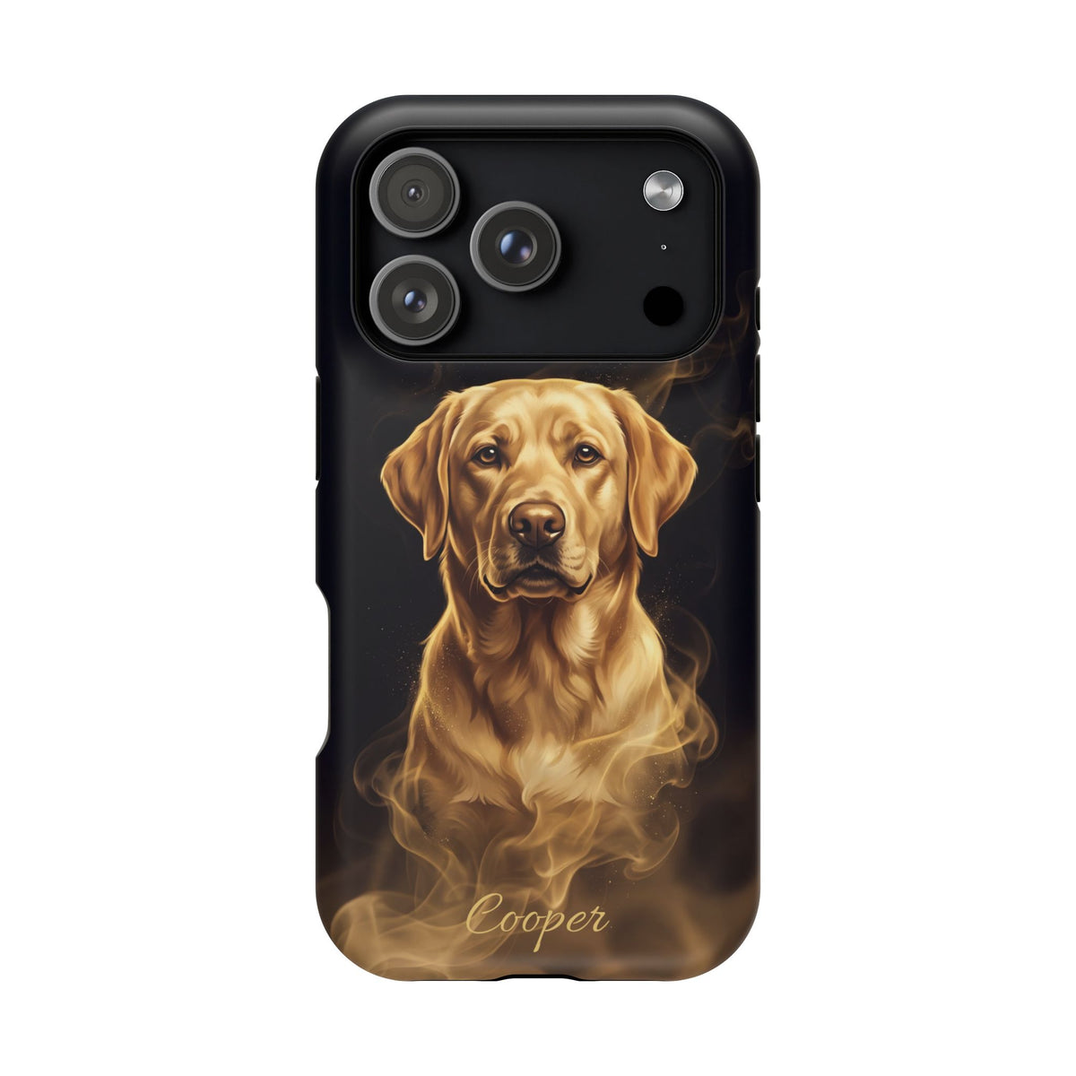Personalized Gold Smoke Labrador Phone Case — Tough Magnetic Case with Wireless Charging