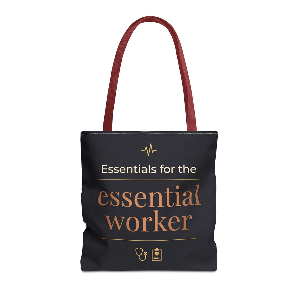 Essentials for the Essential Worker Tote | Healthcare Worker Gift Tote Bag | Nurse Doctor Appreciation Gift | Premium Polyester Carry-All