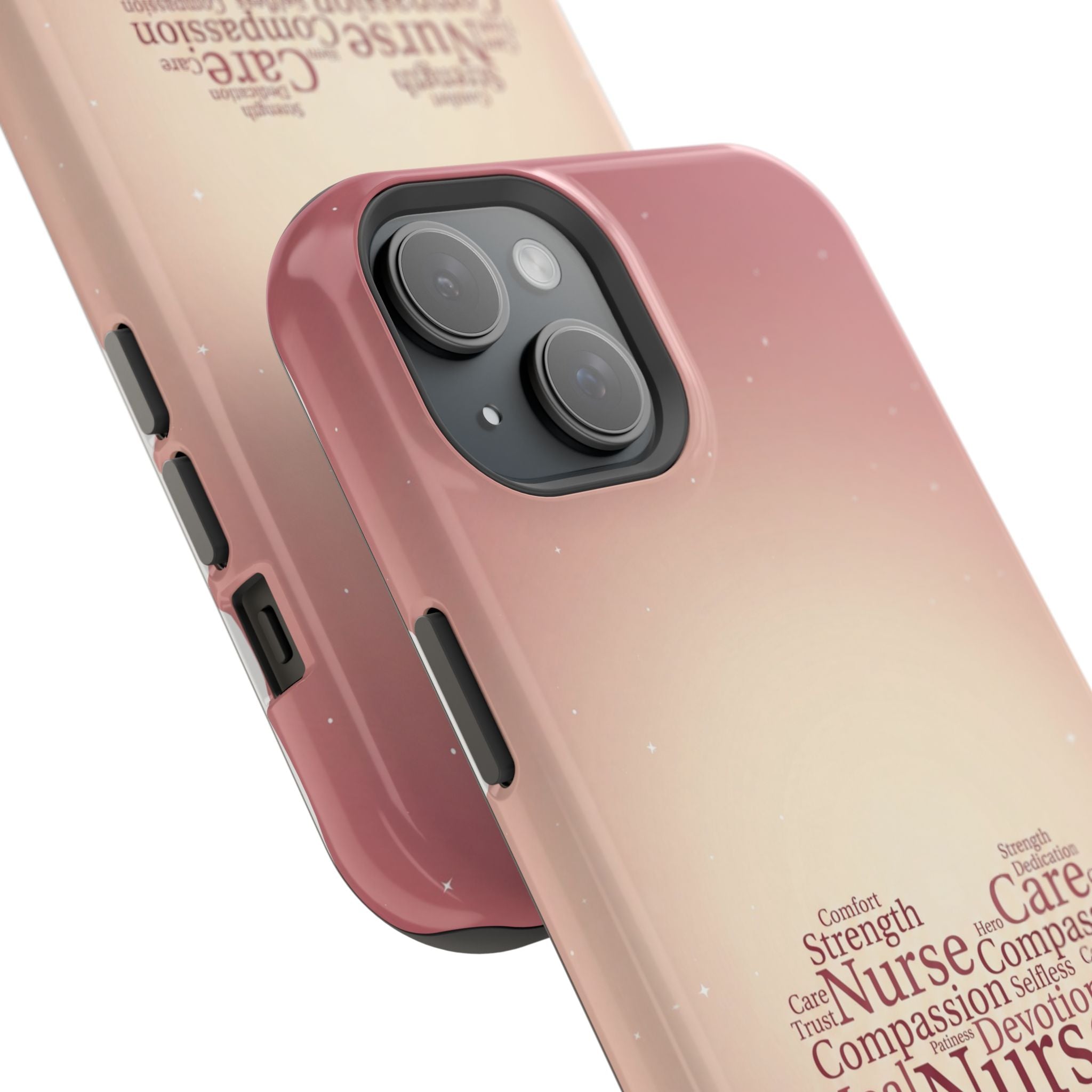 Nurse Heart Word Art Phone Case — Impact-Resistant Wireless Charging Cover